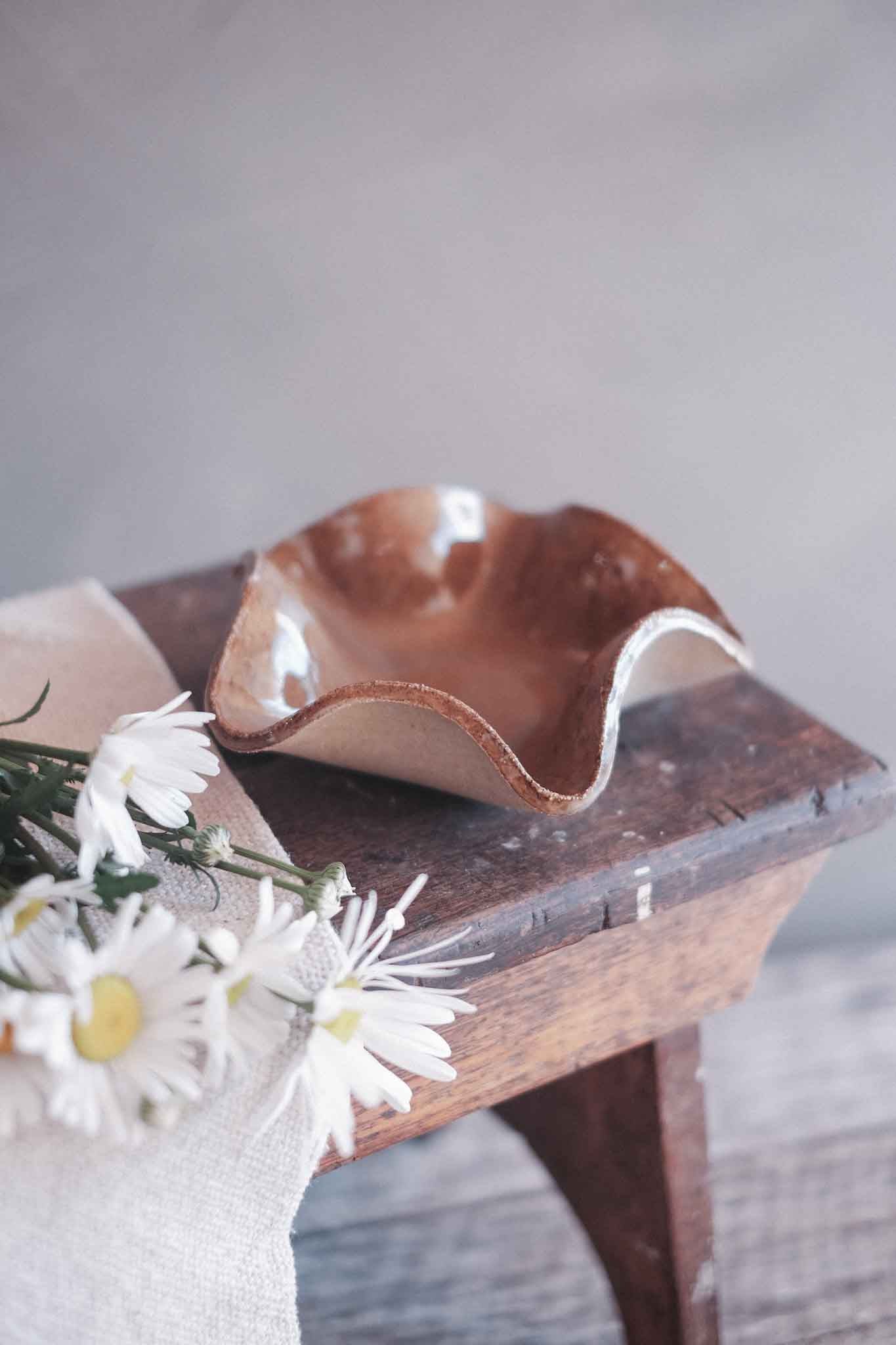 Raw Earth Ruffle Bowl | Small | Sundown