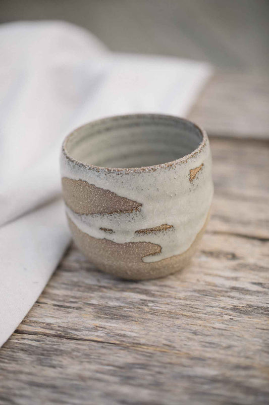 Latte Cup – Raw Earth with Binalong Bay Glaze