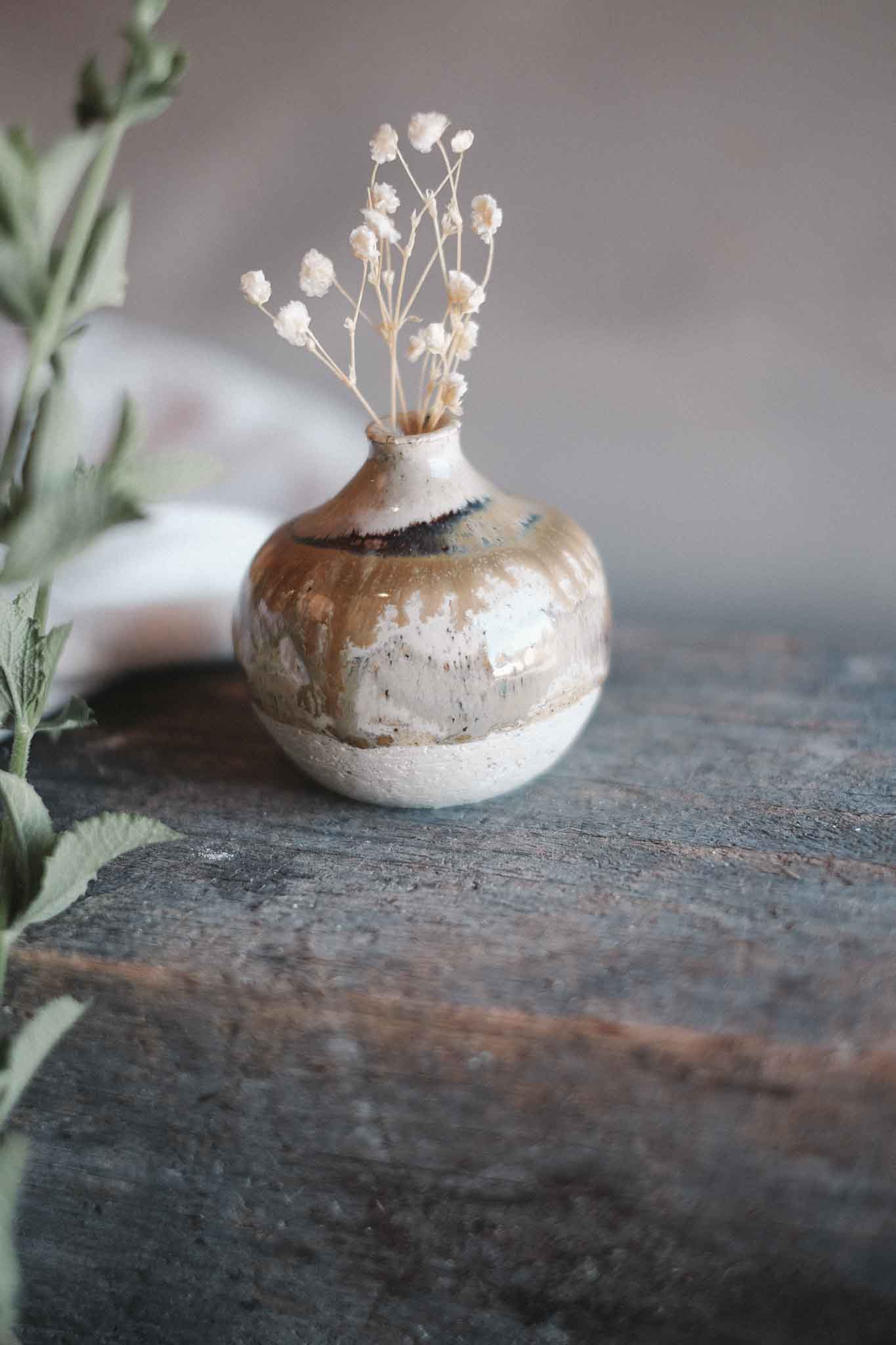 Handcrafted Wild Clay Bud Vase — Small