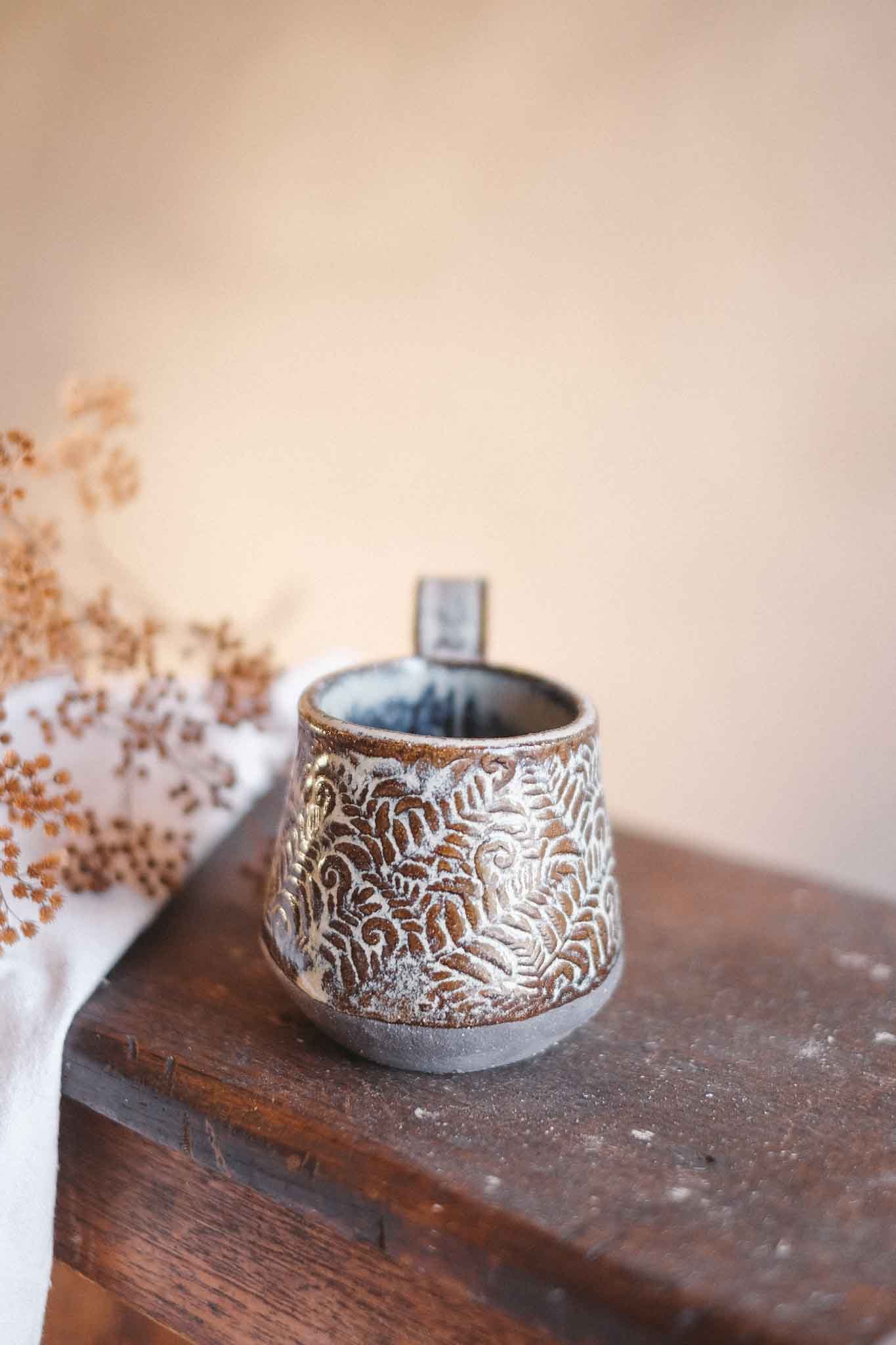 Black Clay Fern Mug – 300ml