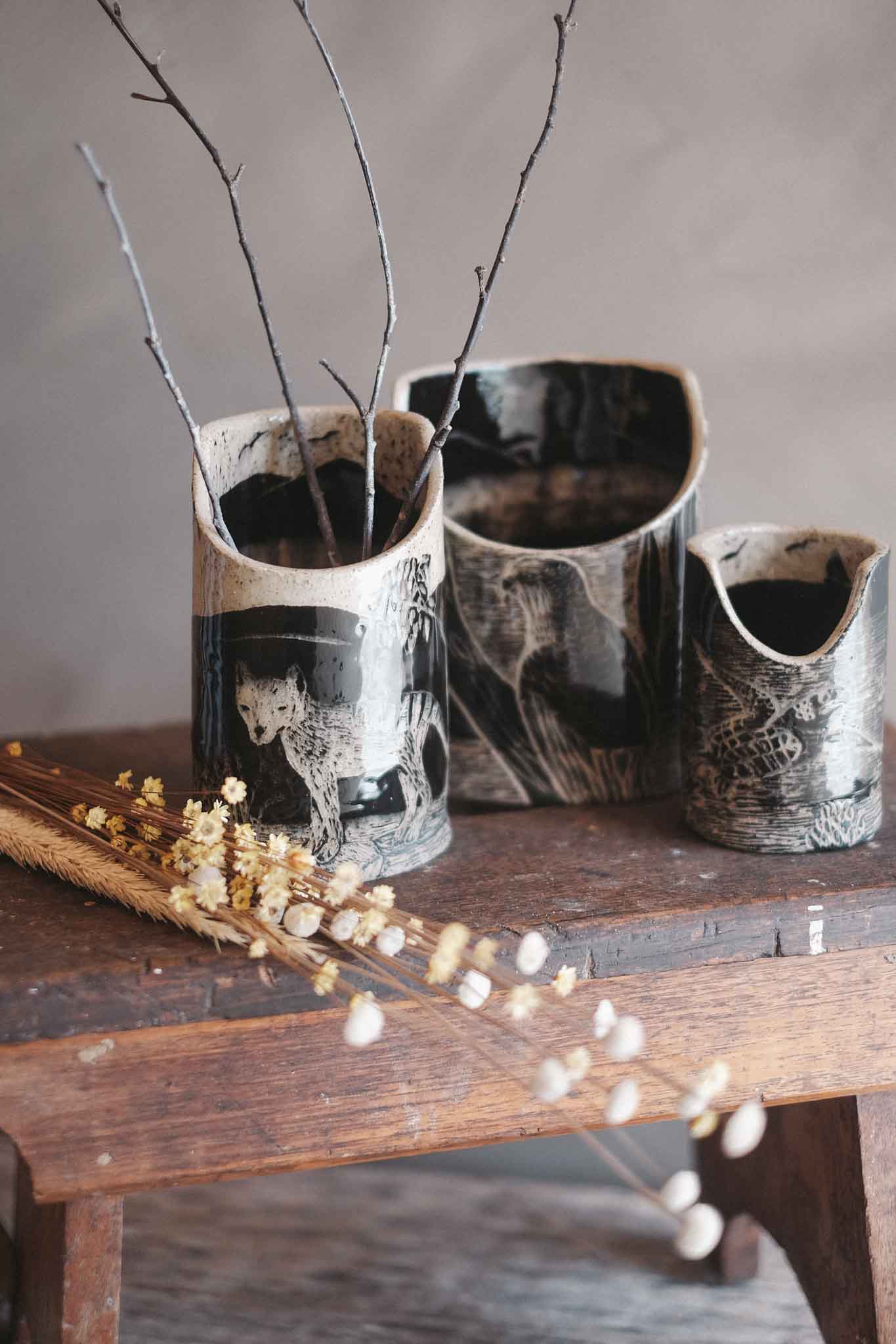 Tasmanian Tiger | Nature Scene Vases — in collaboration with Jane Chapman