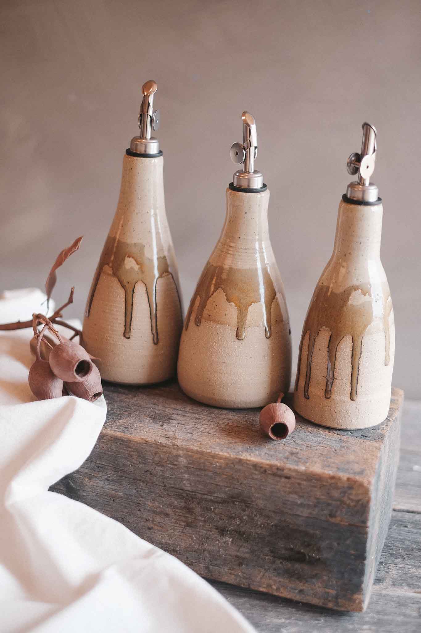 Wild Clay Oil Cruet/ Pourer– Handcrafted Elegance