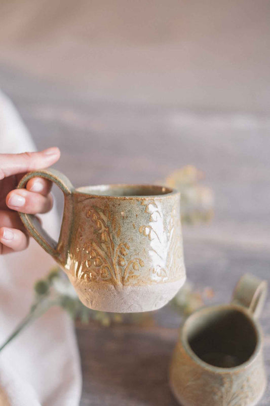 Handbuilt Ceramic Mug 1 — Pattern — Sage