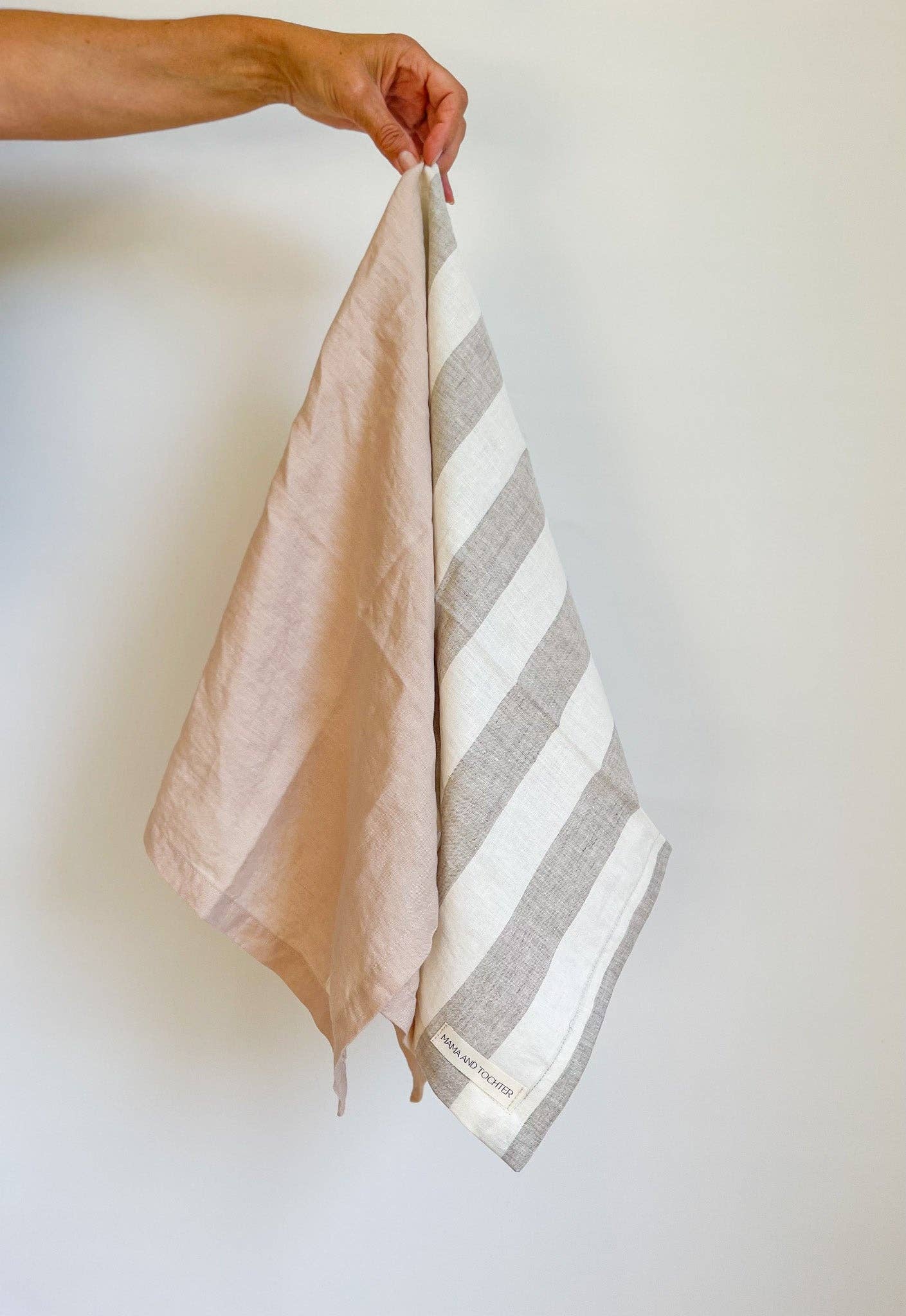 Pure French Linen Tea Towel - Light Clay