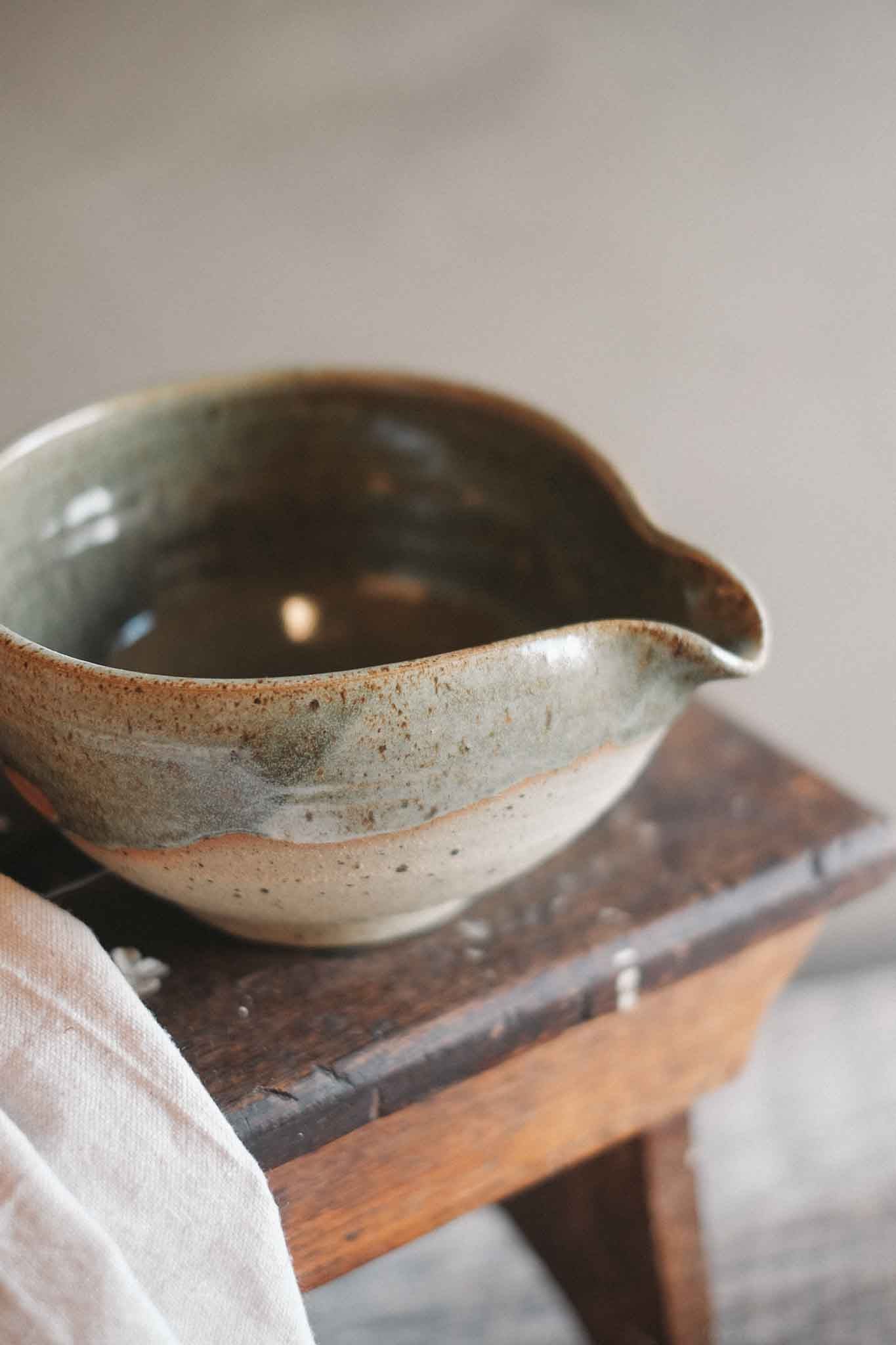 Wild Clay Mixing Bowl with Pouring Spout – Functional Beauty