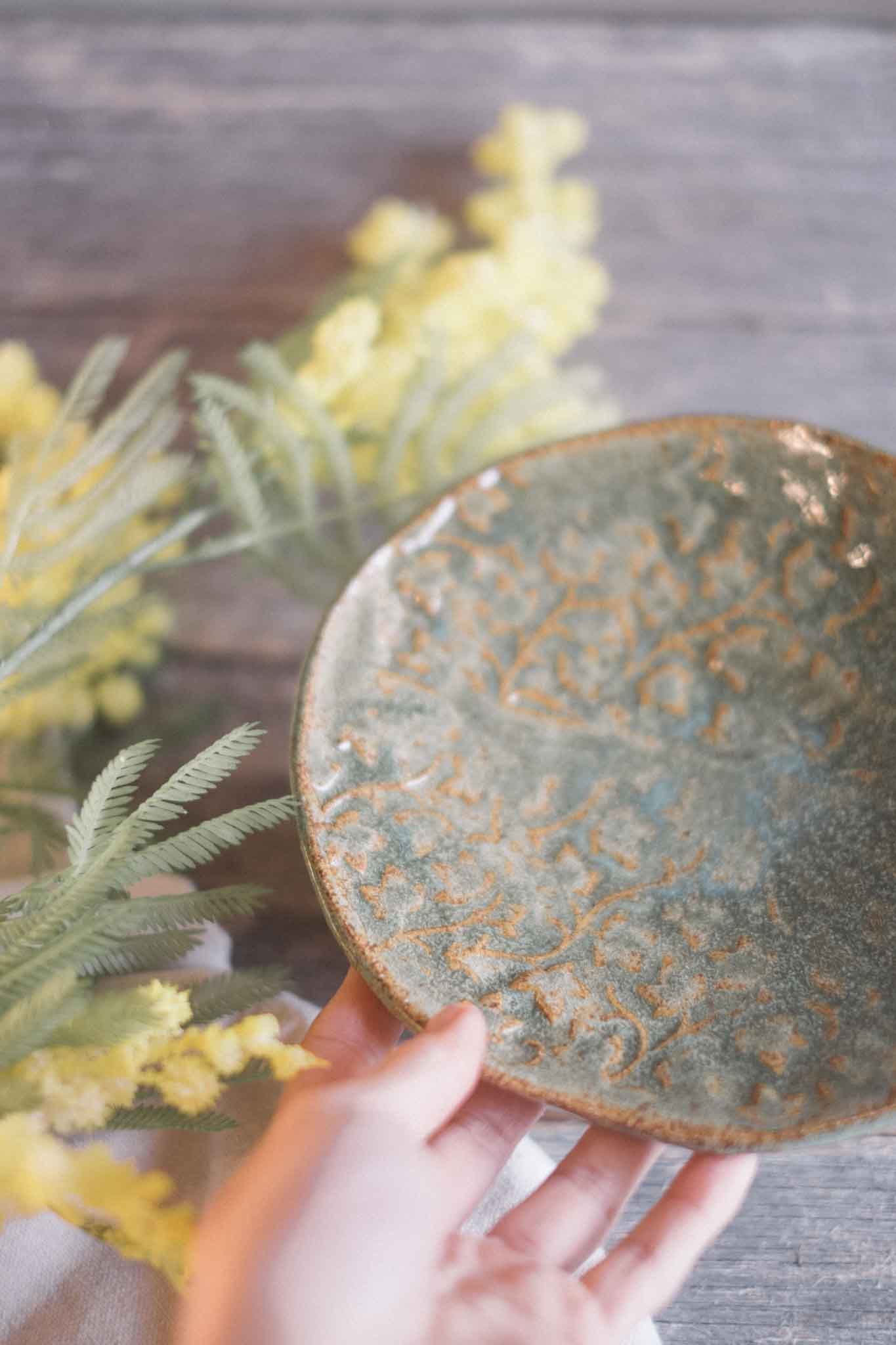 Sage Pedestal Serving Plate