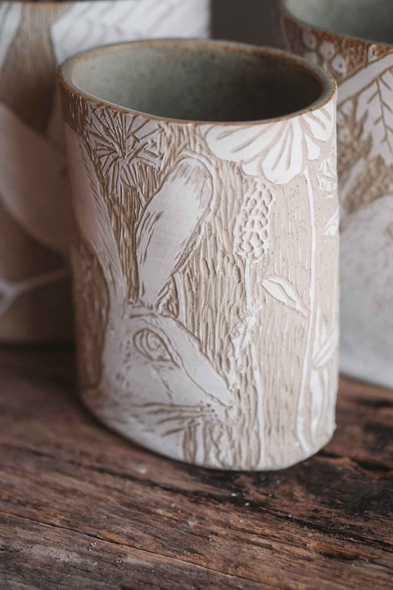 Rabbit and Florals Vase