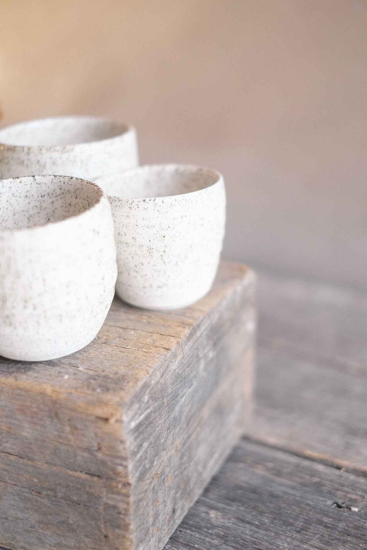 Latte – White Speckle with Crackle Glaze