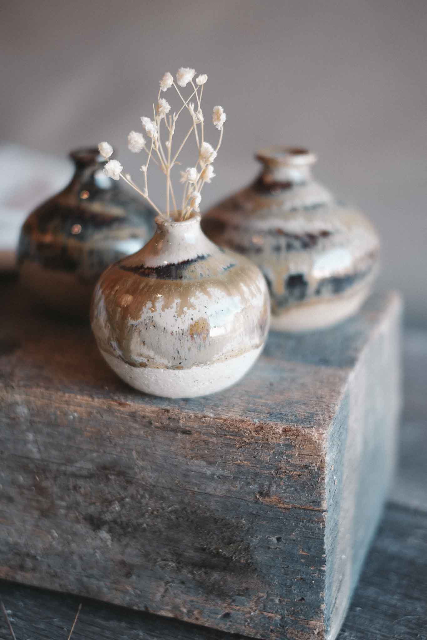 Handcrafted Wild Clay Bud Vase — Small