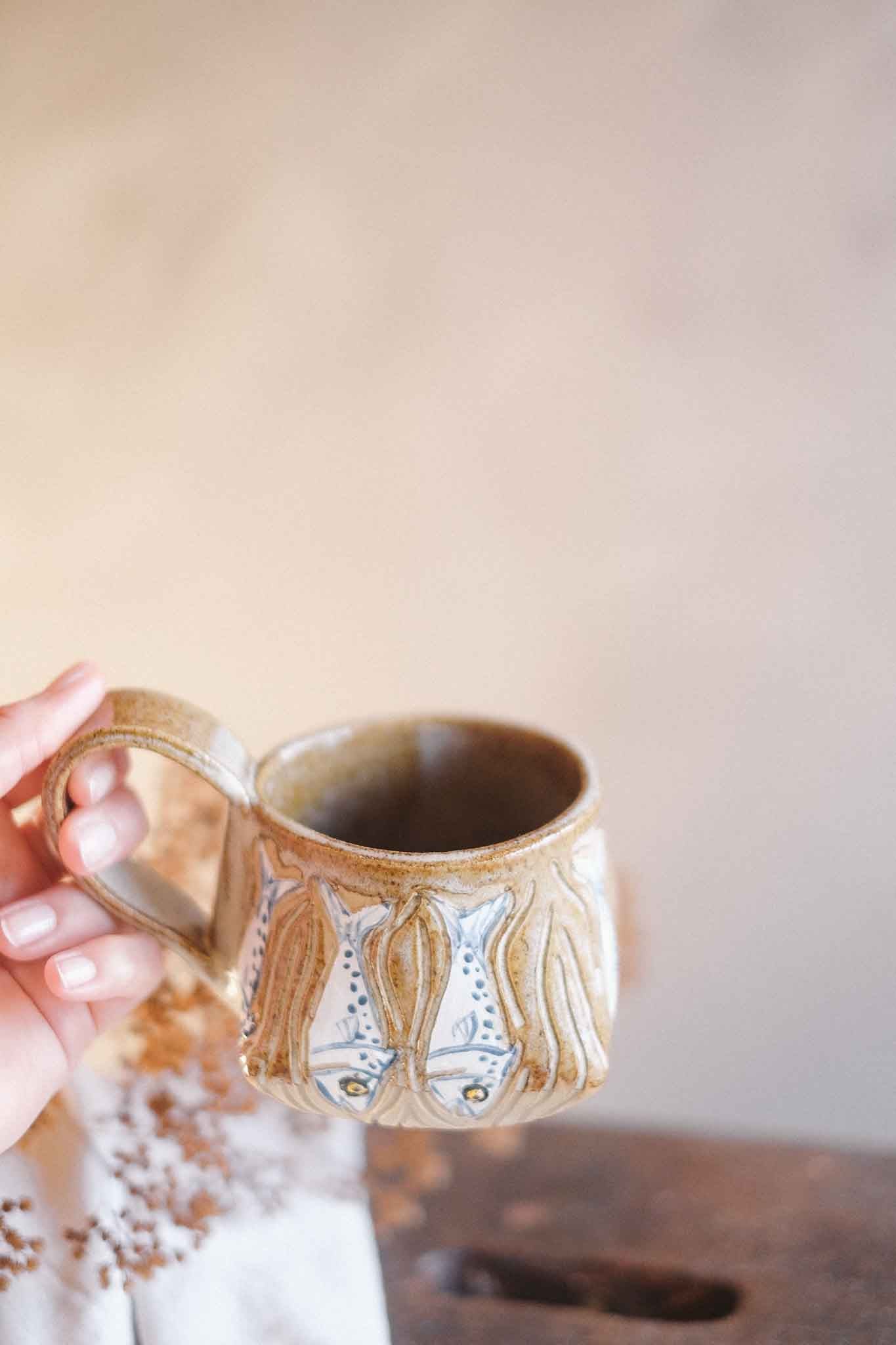 White Fishies Mug — Jane Chapman Collaboration —  300ml