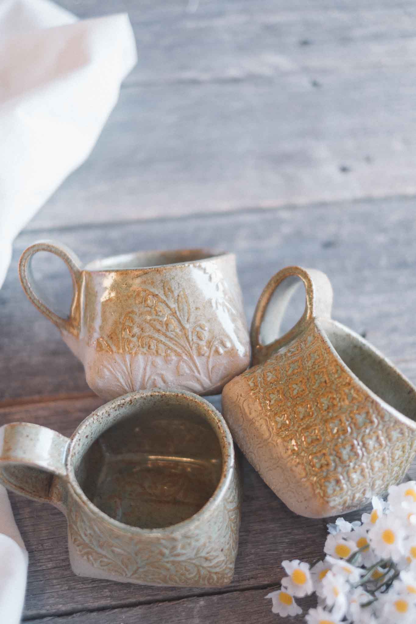The Folded Mug — Sage Pattern