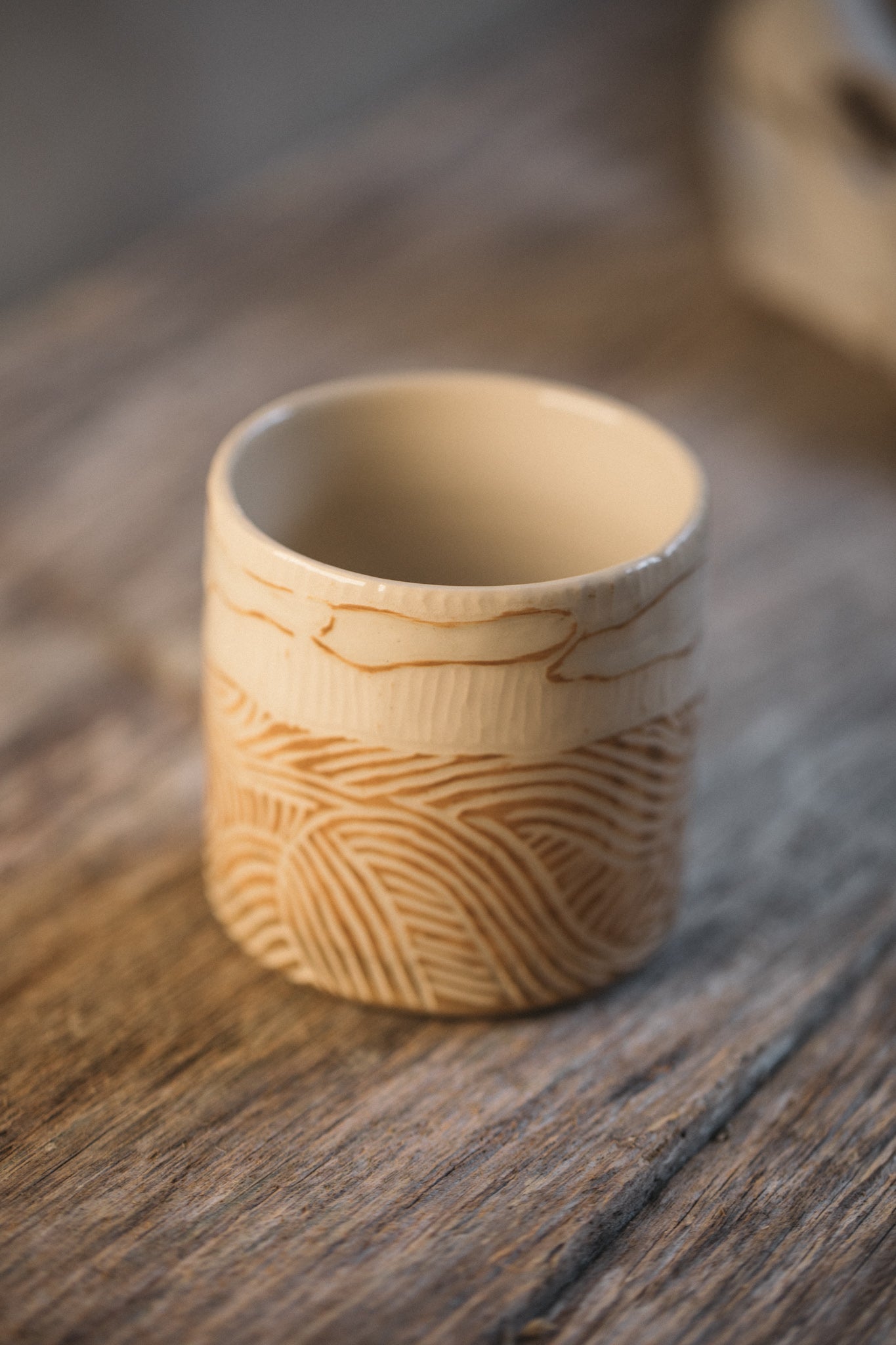 Surfer Hand Carved Latte Cup