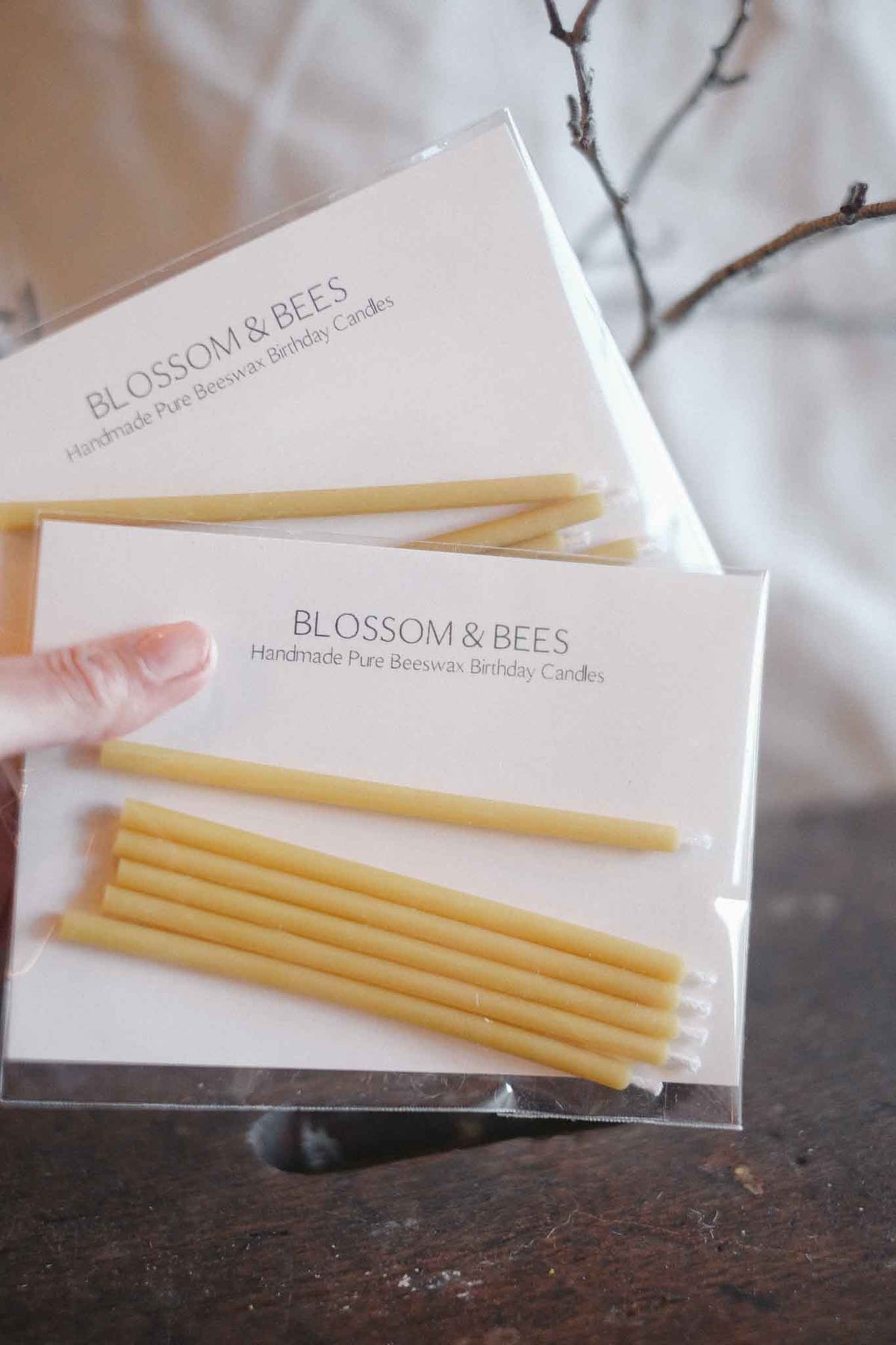 Slim Beeswax Birthday Candles 6 Pack