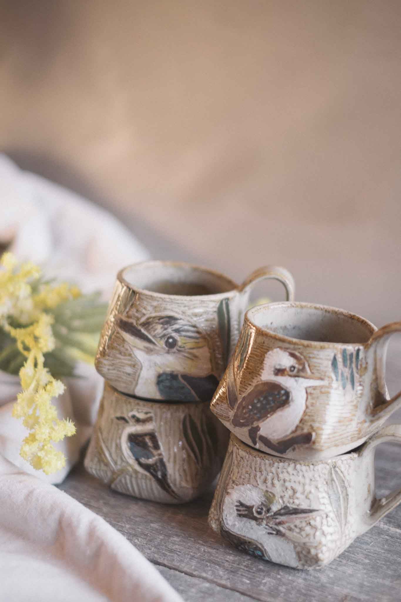 Carved Kookaburra Mug — Jane Chapman Collaboration
