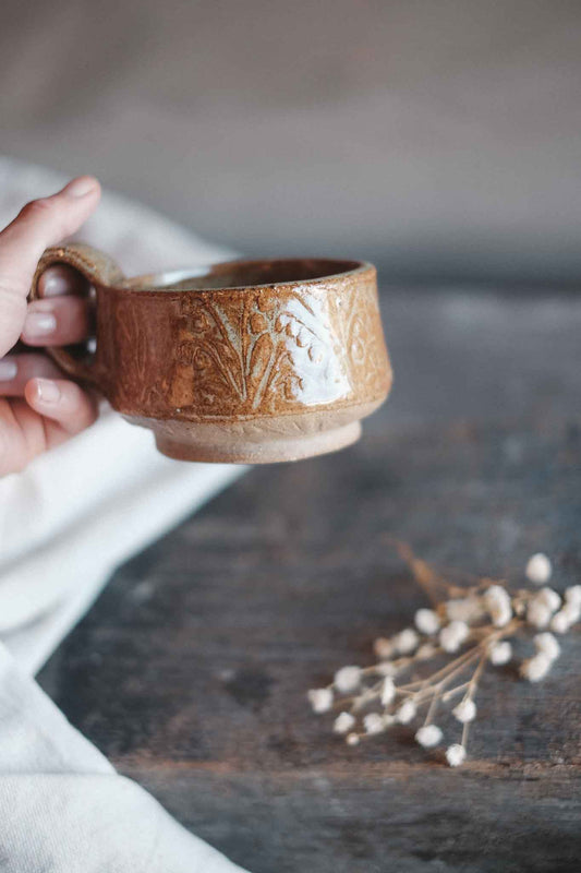 Round Handmade Ceramic Mug — Pattern