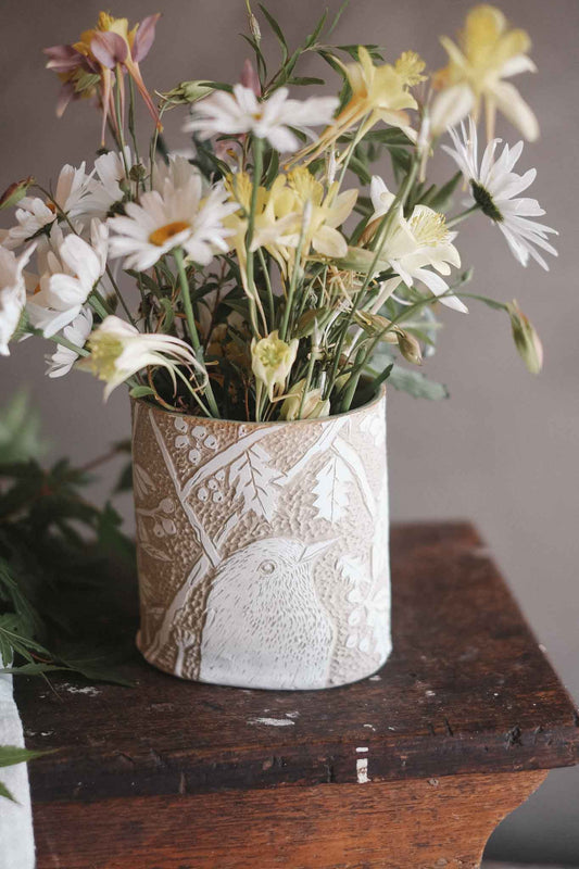 Bird and Florals Vase 2