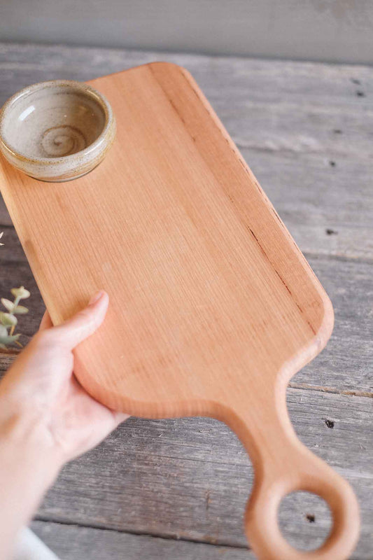 Serving Board w/ Wild Clay Bowl — 45cm x 18cm