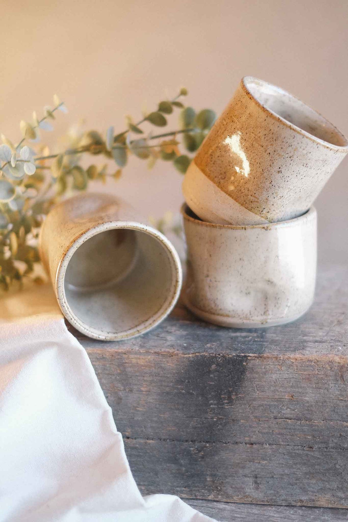 Latte Cup – Dimpled Wabi Sabi – Binalong Glaze – 320–350ml
