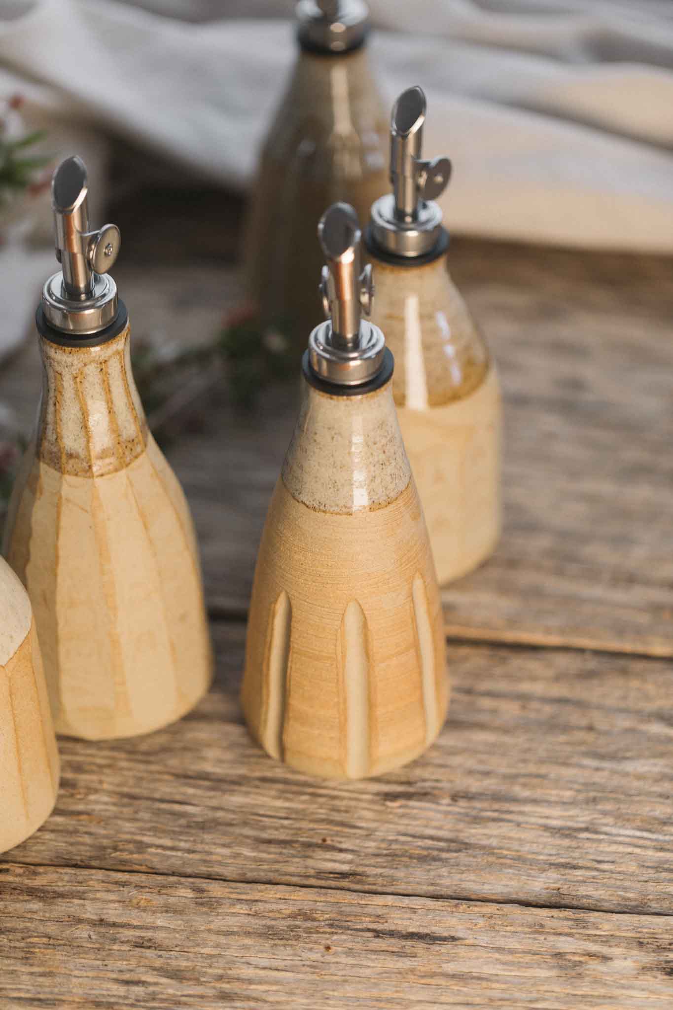 Wild Clay Oil Cruet – Handcrafted Elegance | Binalong