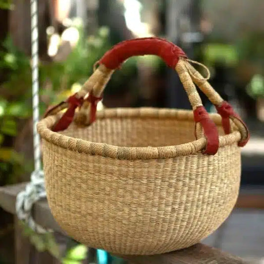 Medium Round Bolga Basket | Natural