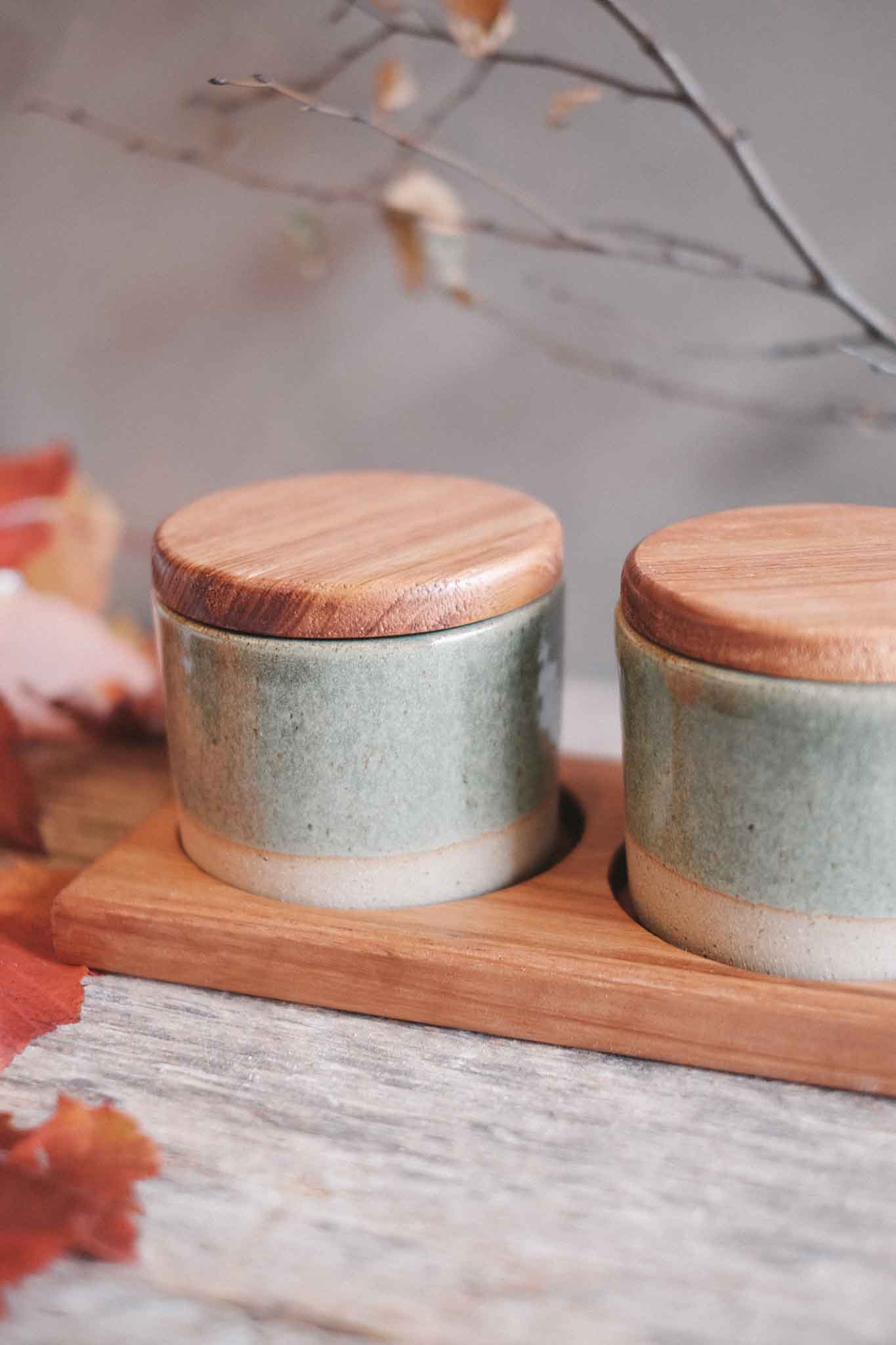 Three-Piece Pantry Jar Set — Blackwood & Wild Clay (40 × 15 × 13cm)