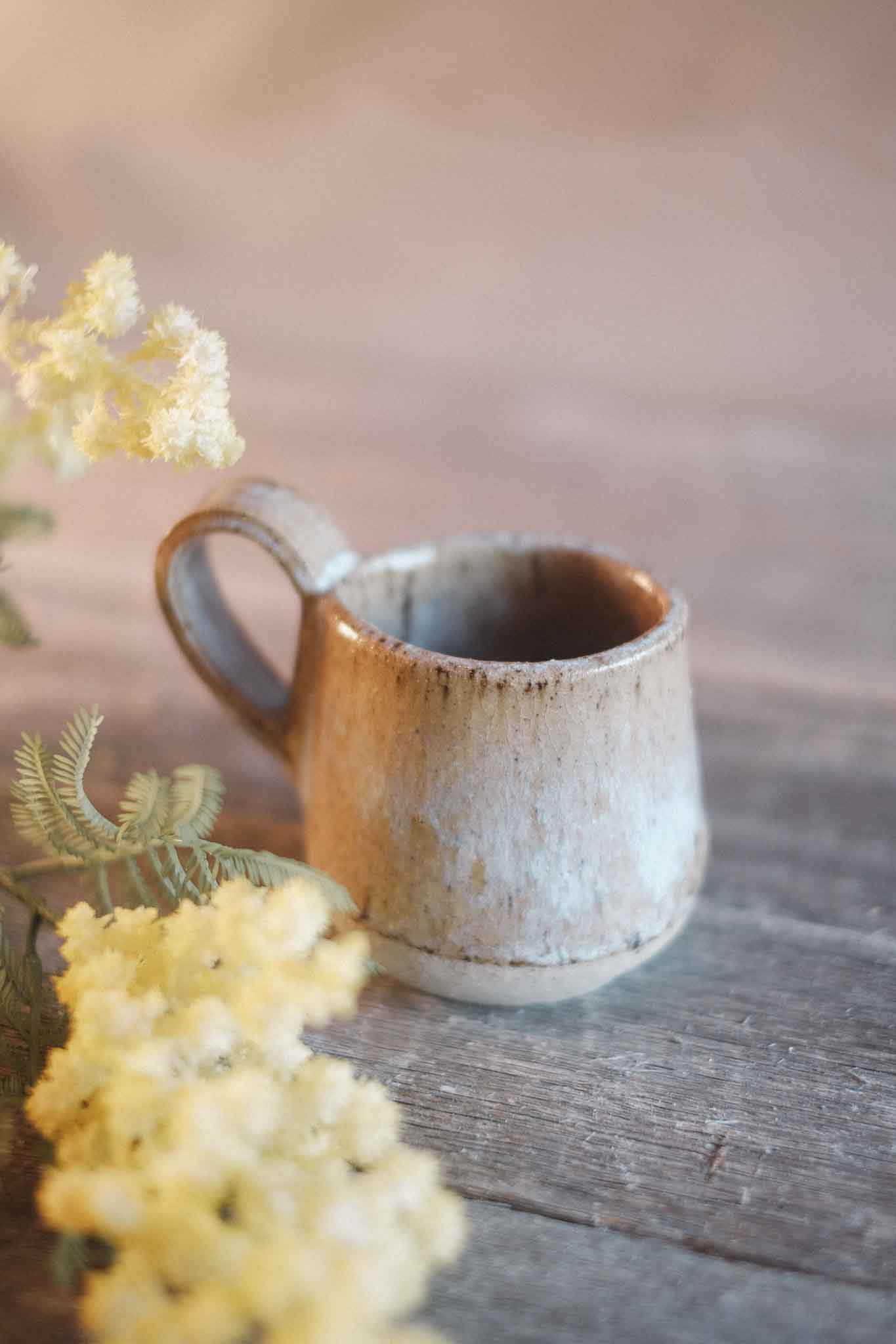 Handbuilt Mug — Opal Crackle Glaze