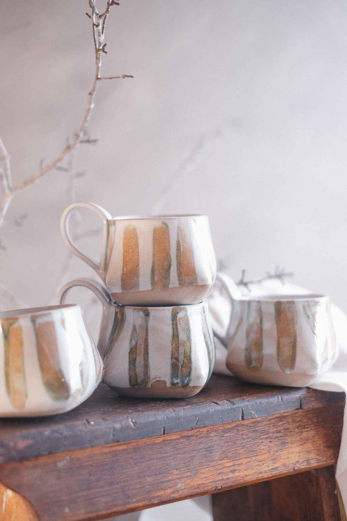 The Folded Mug —  Seaweed Stripe 300ml