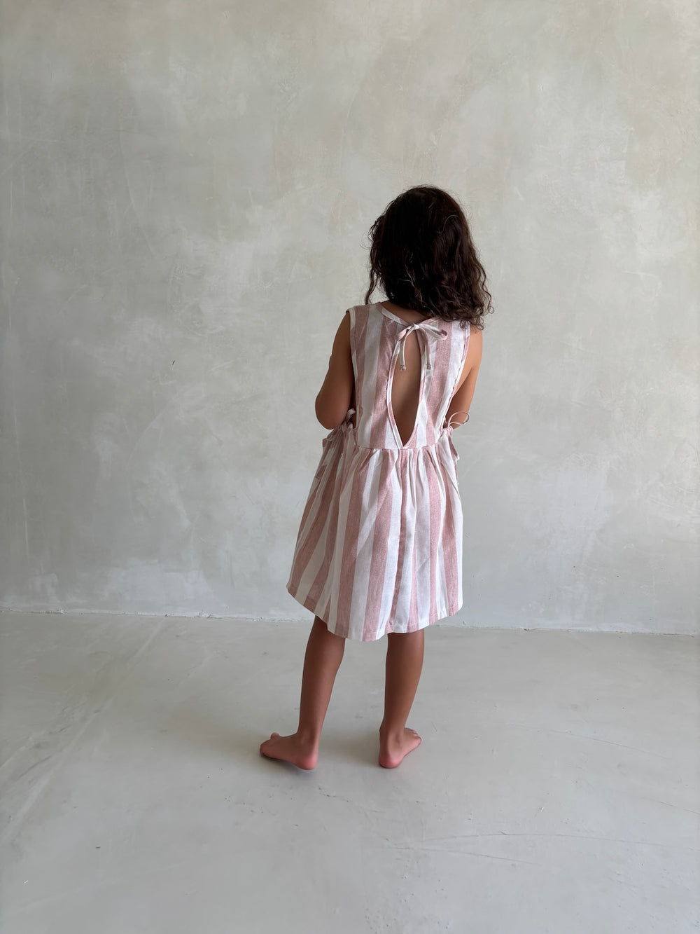 LINEN STRIPE DRESS | BLUSH