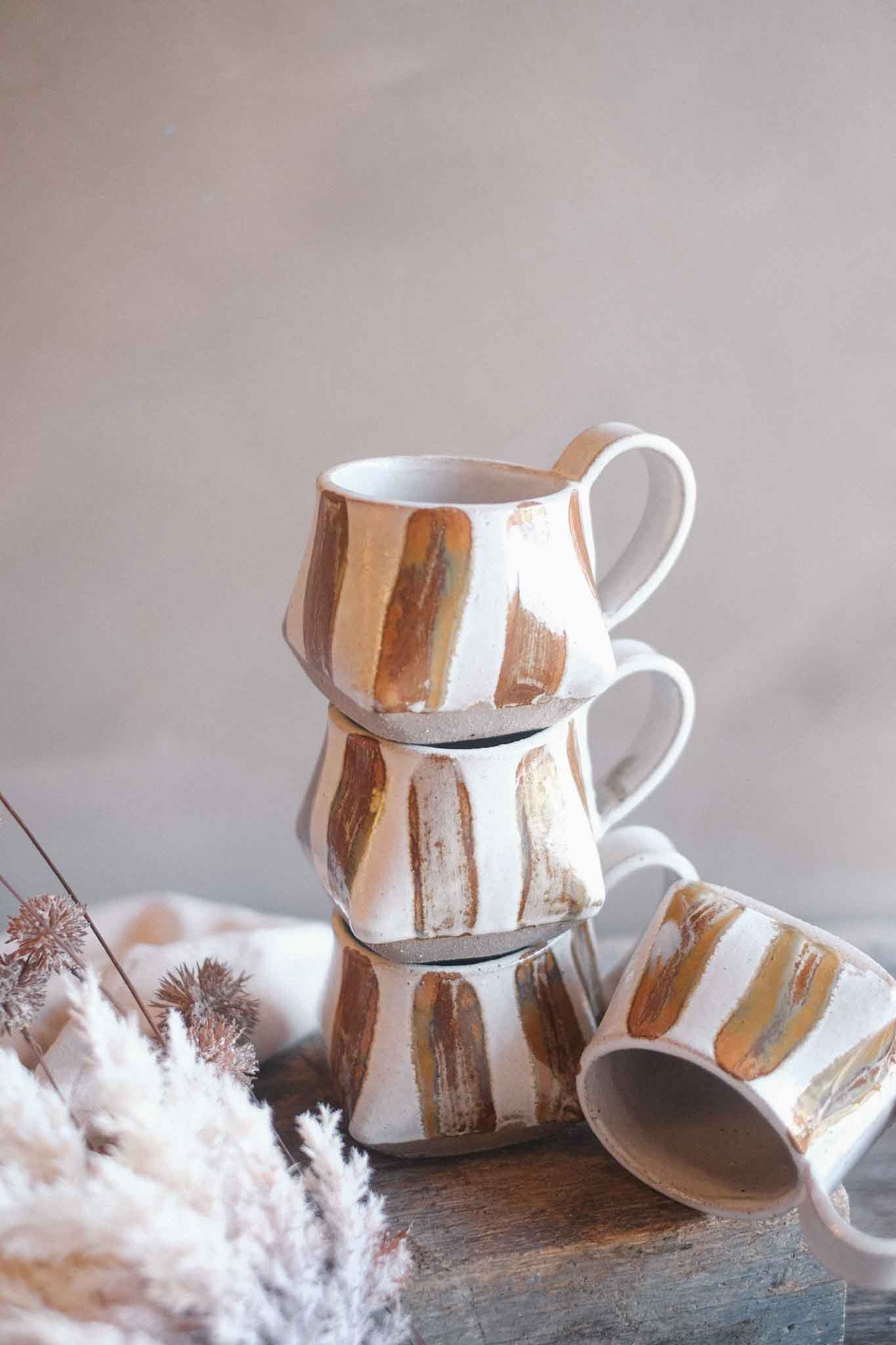 The Folded Mug — Lichen Striped