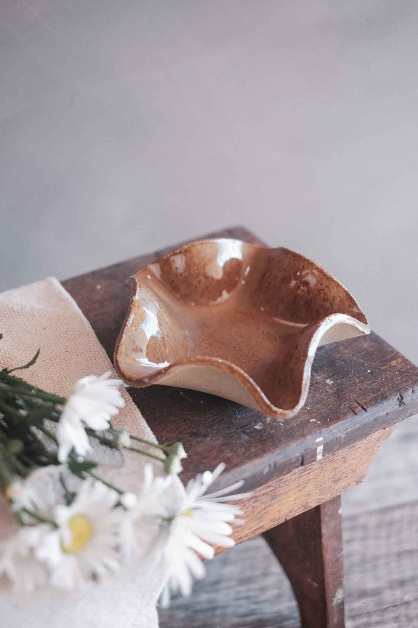 Raw Earth Ruffle Bowl | Small | Sundown