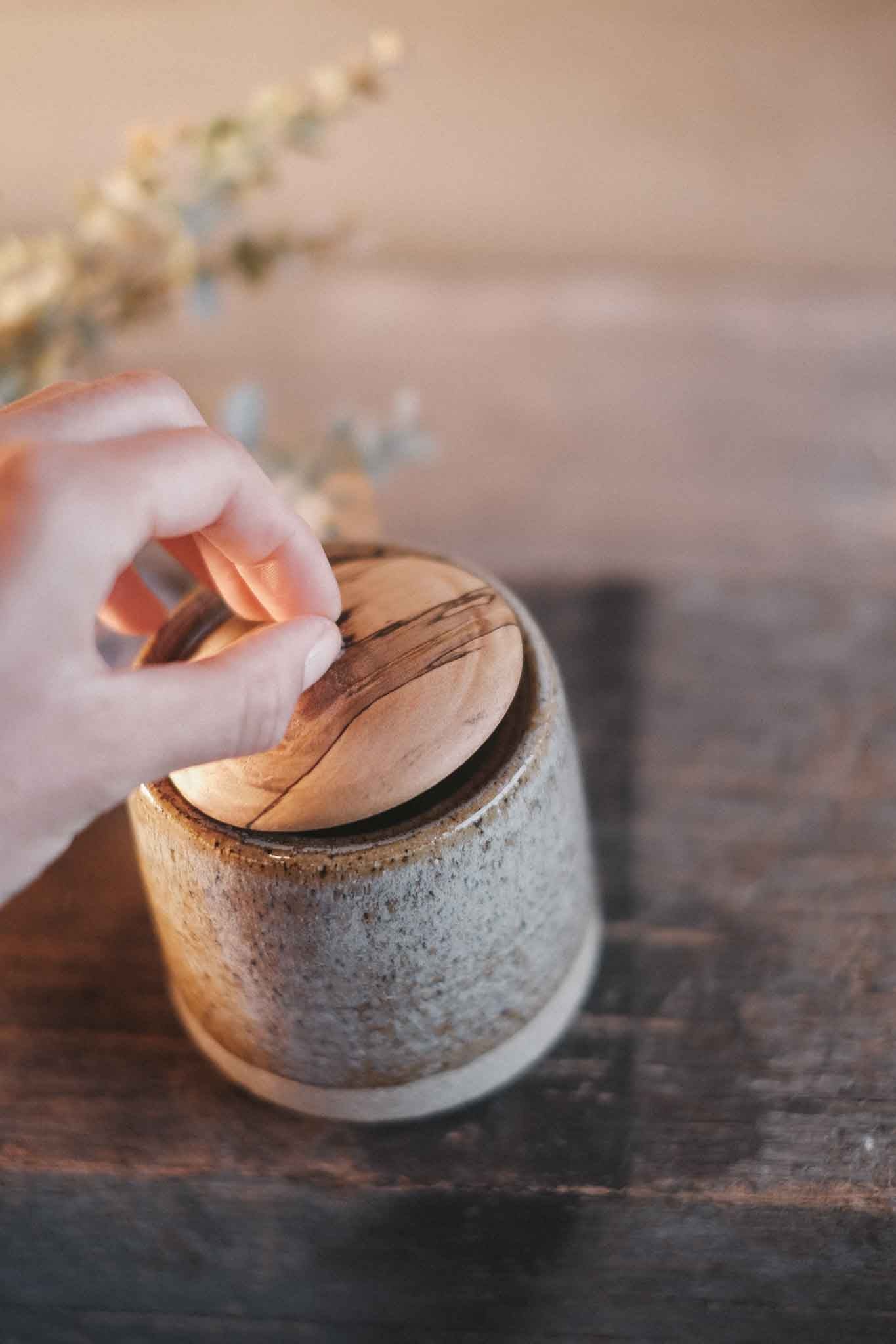 Ceramic Jar with Blackheart Sassafras Lid — Medium