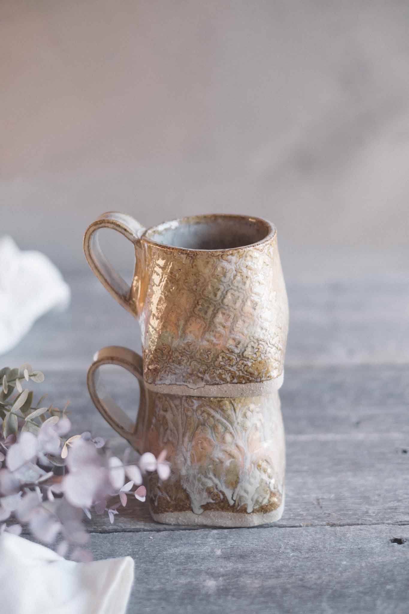 Large Handbuilt Square Mug —  Pattern