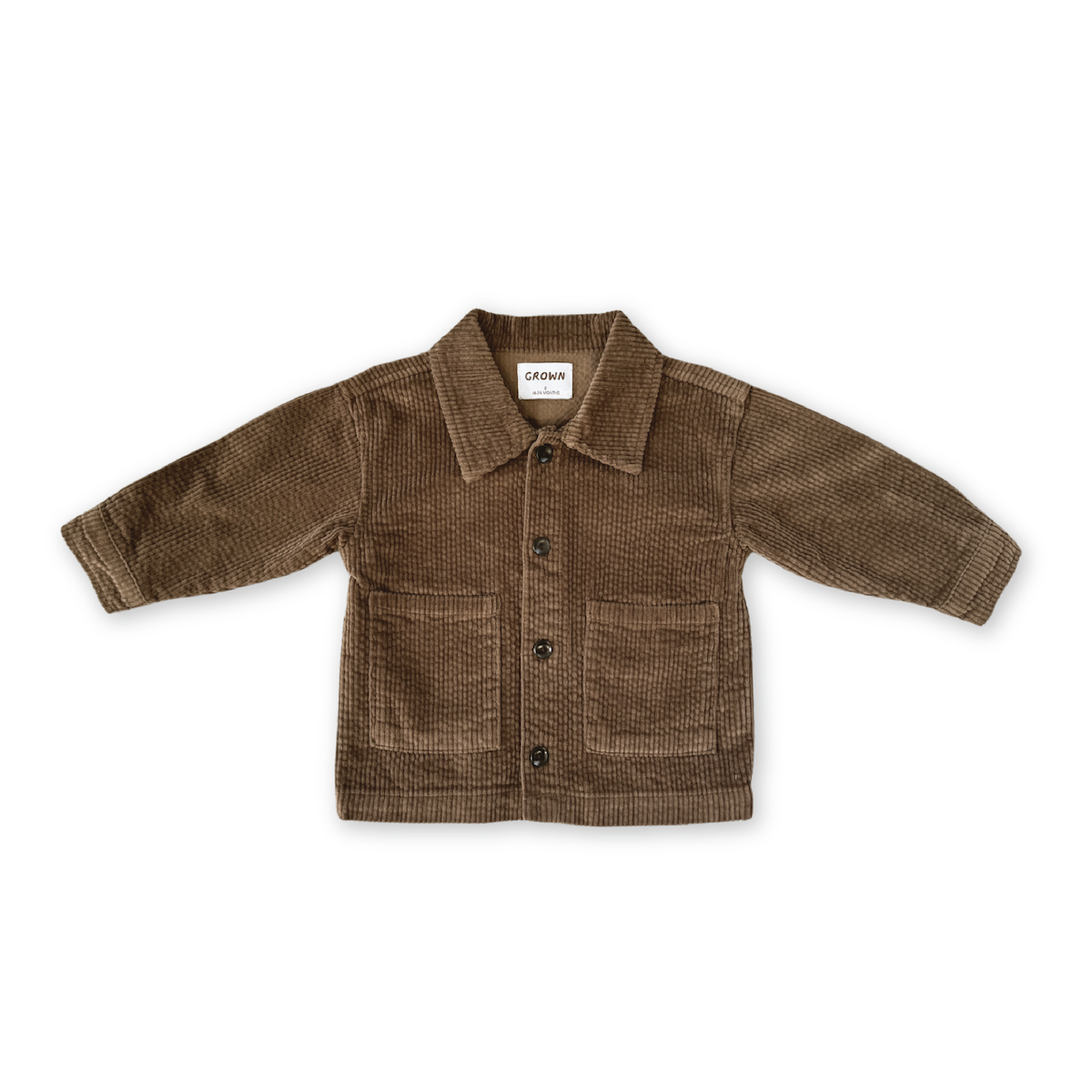 Organic Cord Shirt Jacket - Espresso