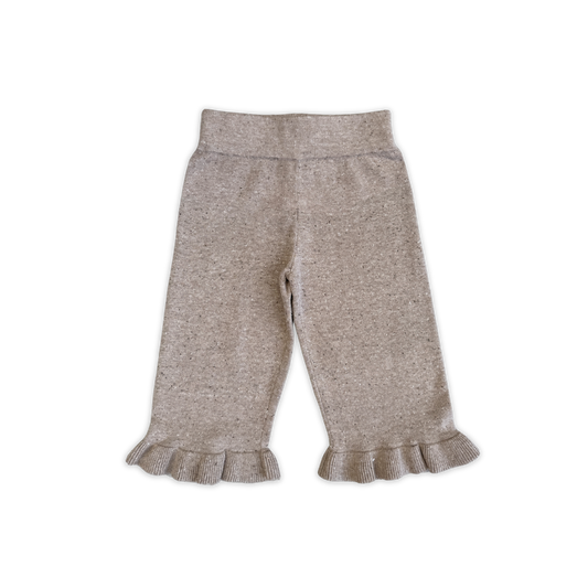Organic Frill Knit Flares - Oatmilk