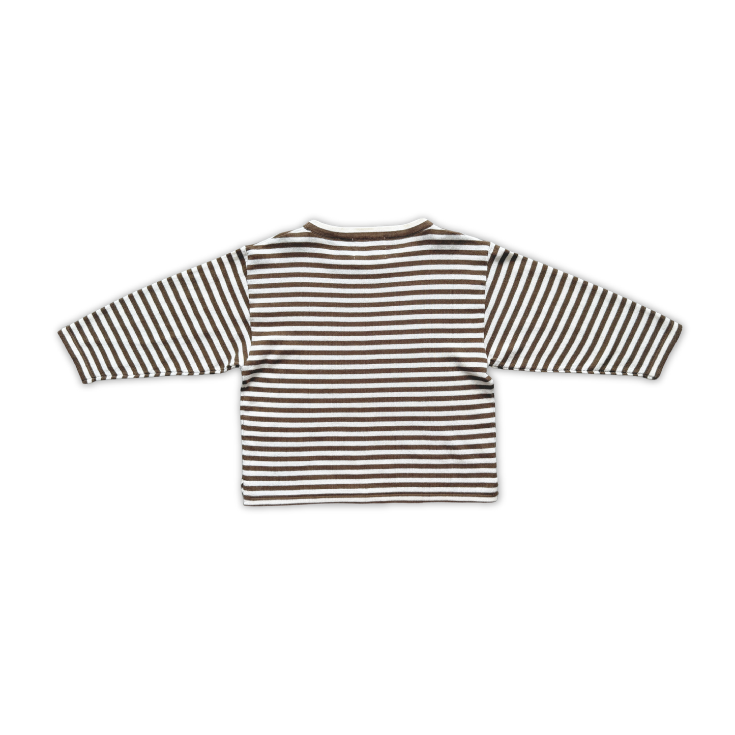 Organic Essential Stripe LS Knit Tee - Espresso