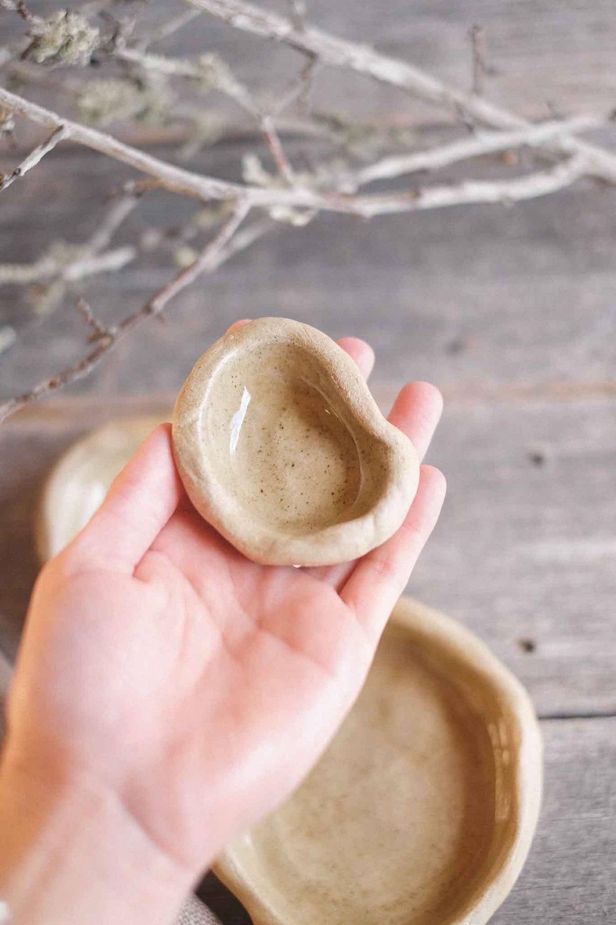 Rock Dishes – Set of 3 – Wild Clay, Clear Glaze