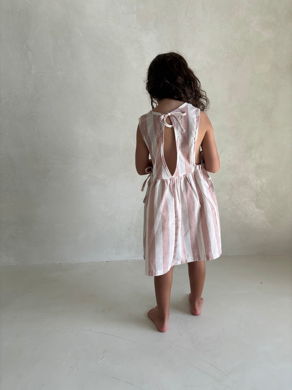 LINEN STRIPE DRESS | BLUSH