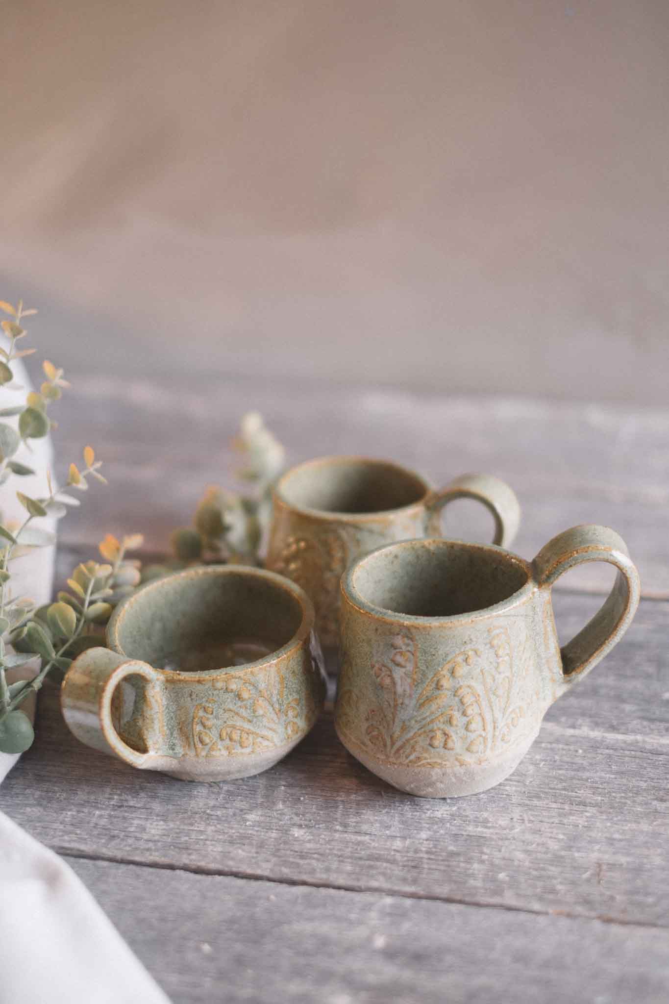 Handbuilt Ceramic Mug 2 — Pattern — Sage