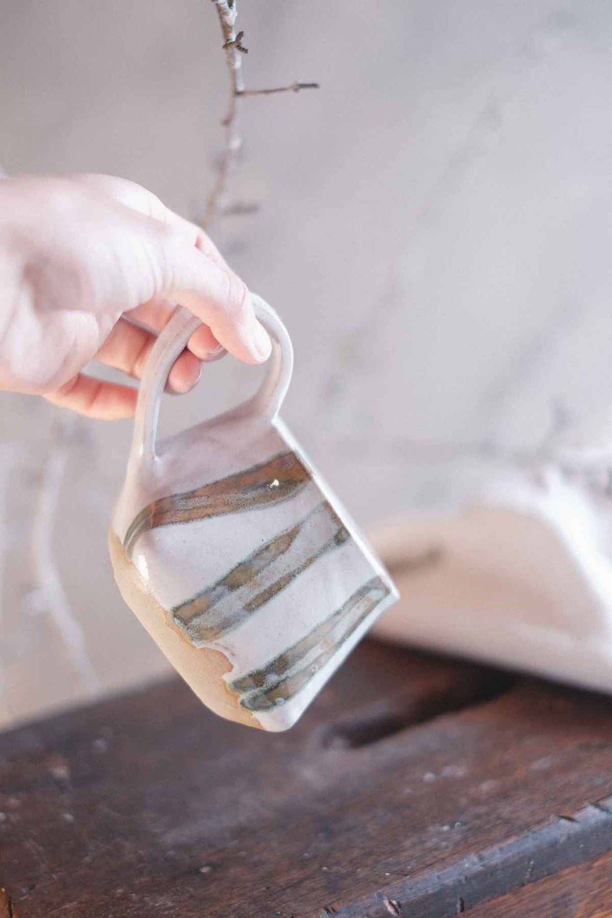 The Folded Mug —  Seaweed Stripe 300ml