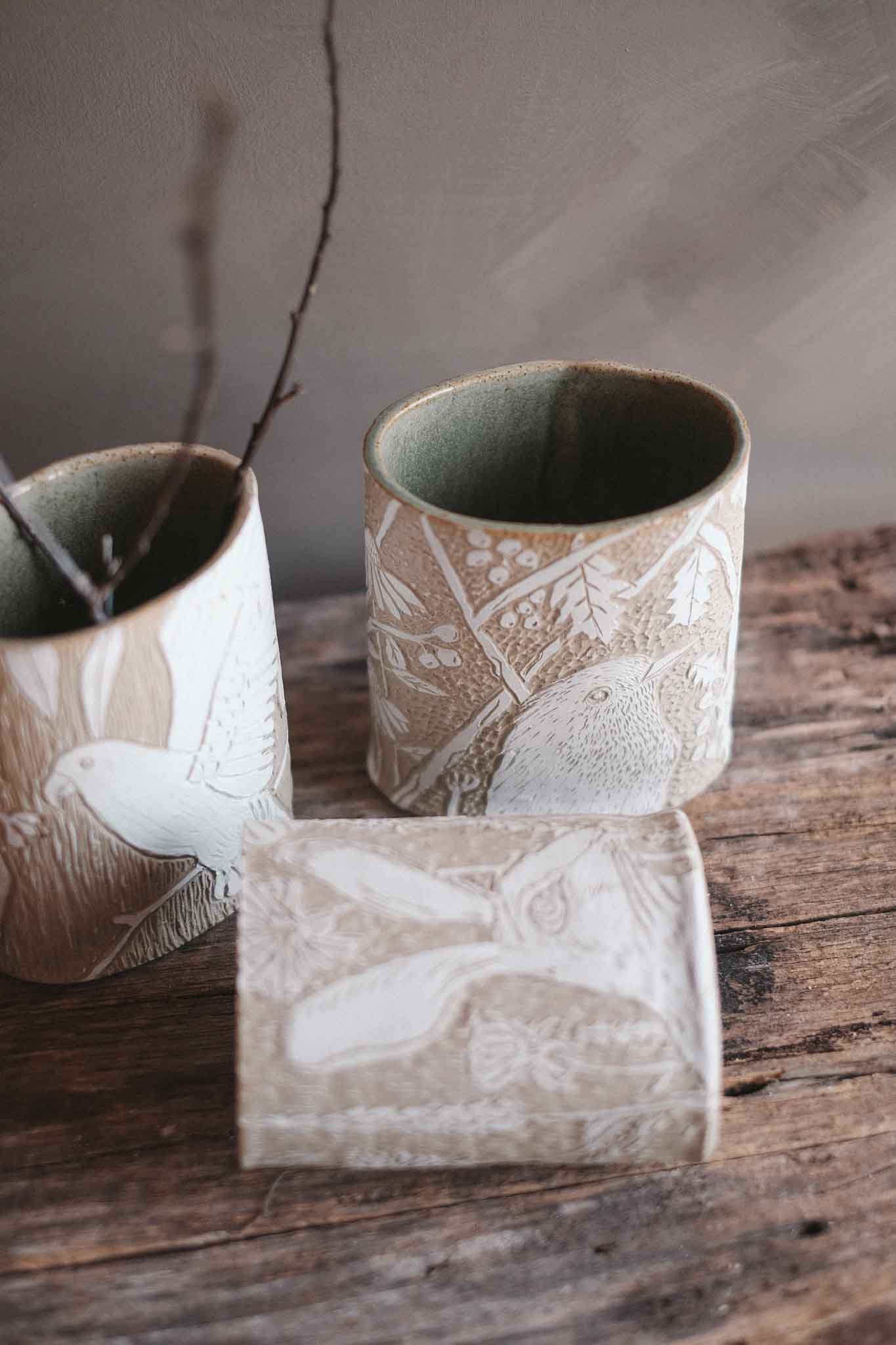 Rabbit and Florals Vase