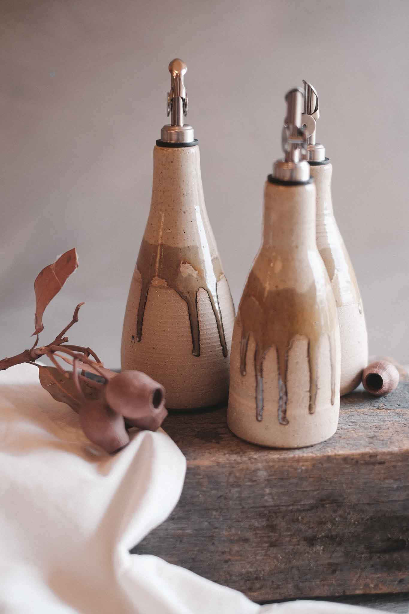 Wild Clay Oil Cruet/ Pourer– Handcrafted Elegance