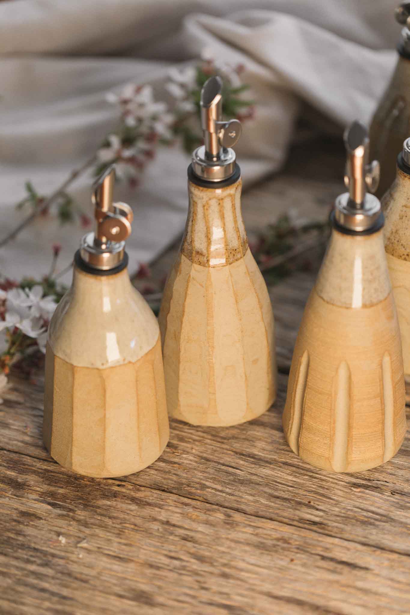 Wild Clay Oil Cruet – Handcrafted Elegance | Binalong