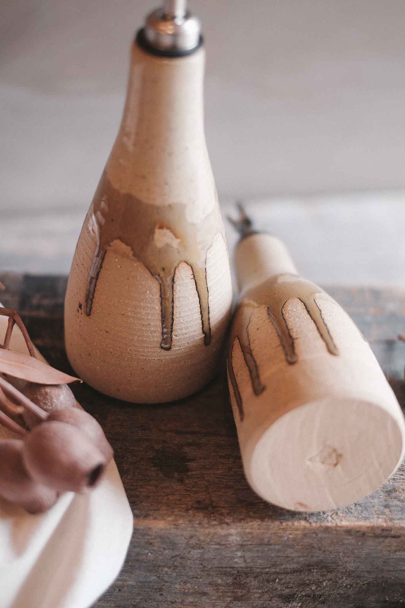 Wild Clay Oil Cruet/ Pourer– Handcrafted Elegance