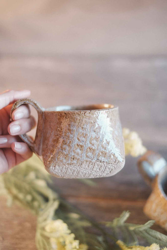 The Folded Mug — Opal Crackle Glaze