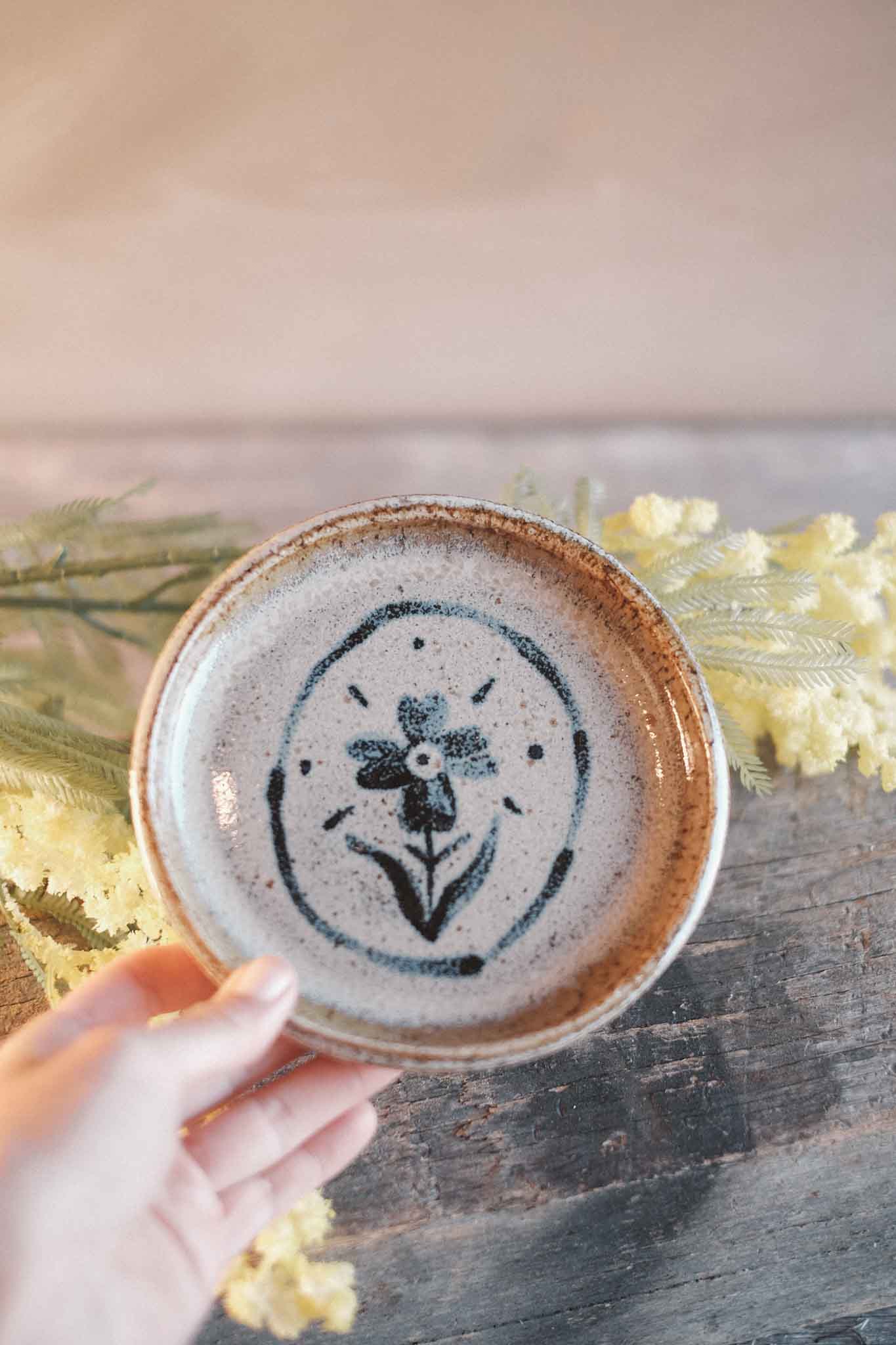 Hand Painted Flower Plate