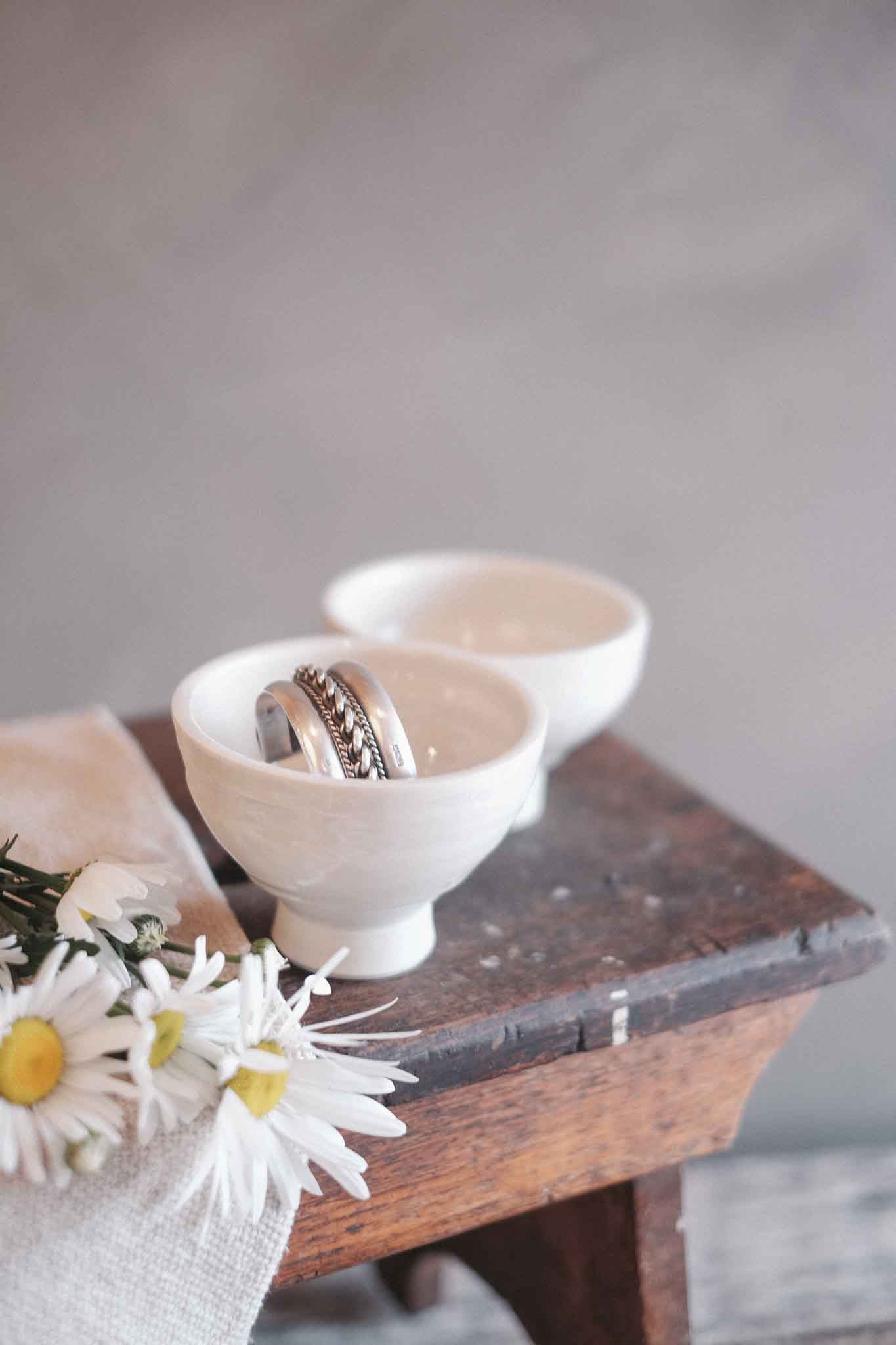 Small Pedestal Bowl | Clear Celadon on White Clay