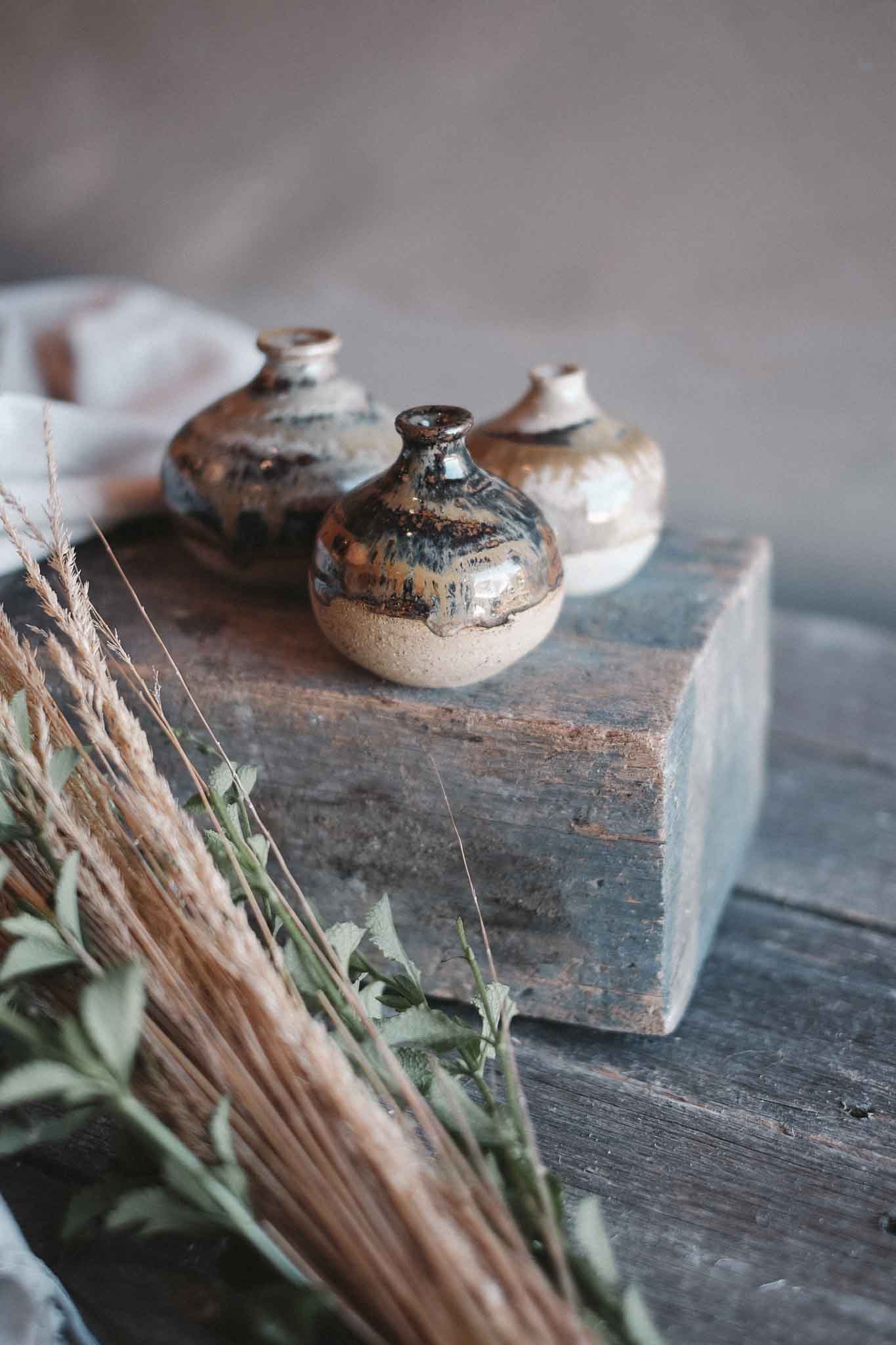 Handcrafted Wild Clay Bud Vase — Small