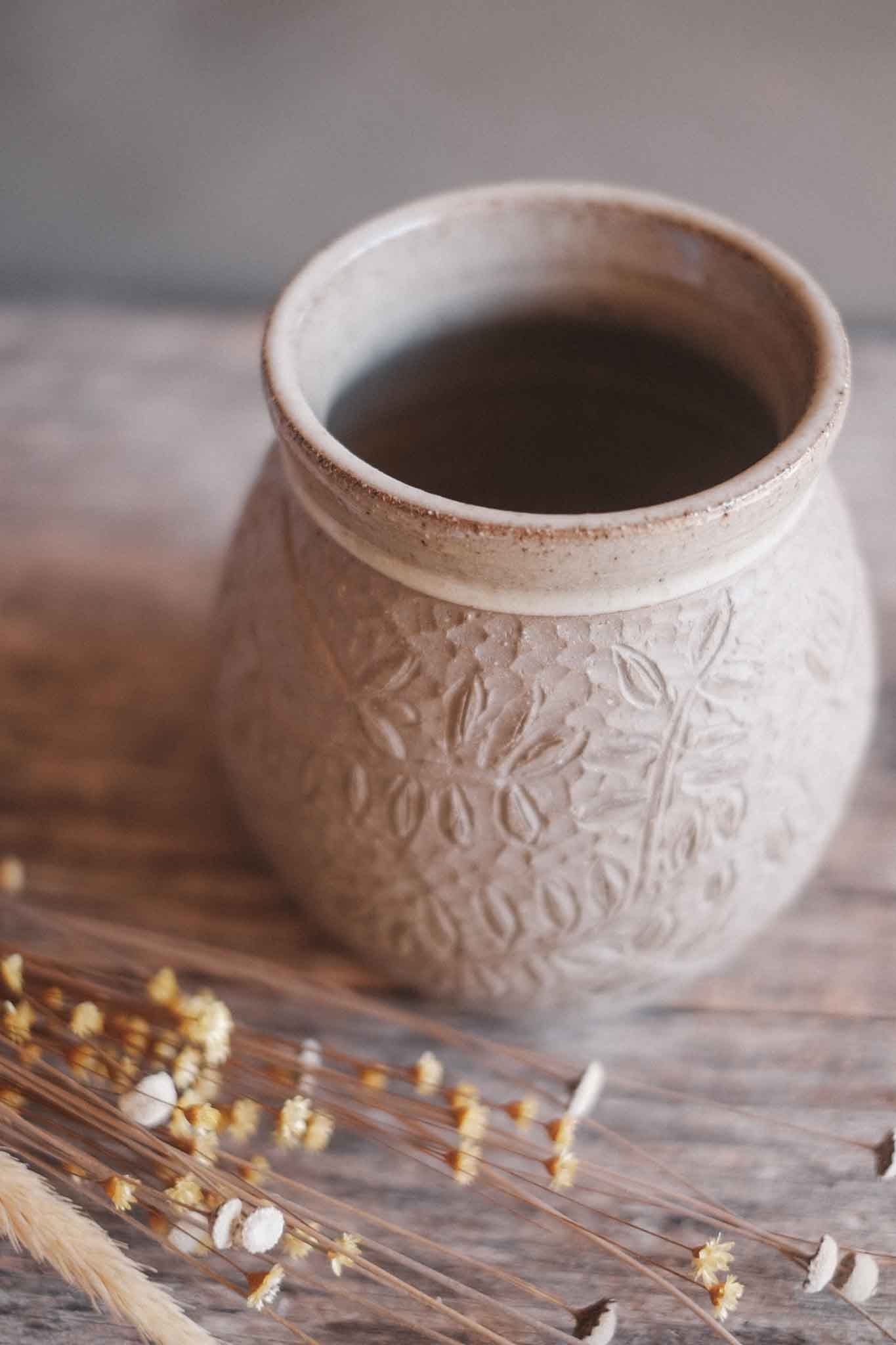Moon Jar with Carved Bird — in collaboration with Jane Chapman