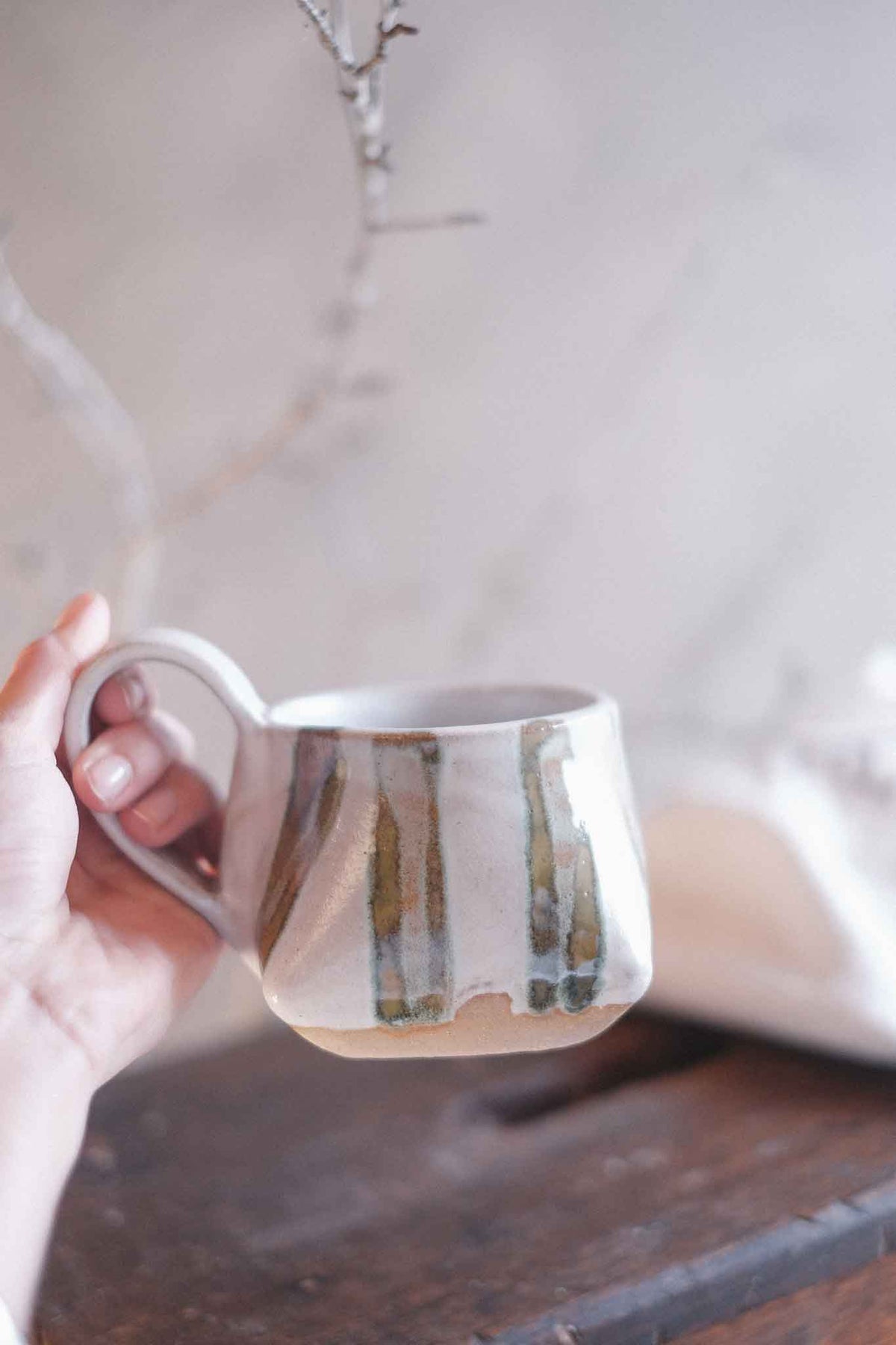 The Folded Mug —  Seaweed Stripe 300ml