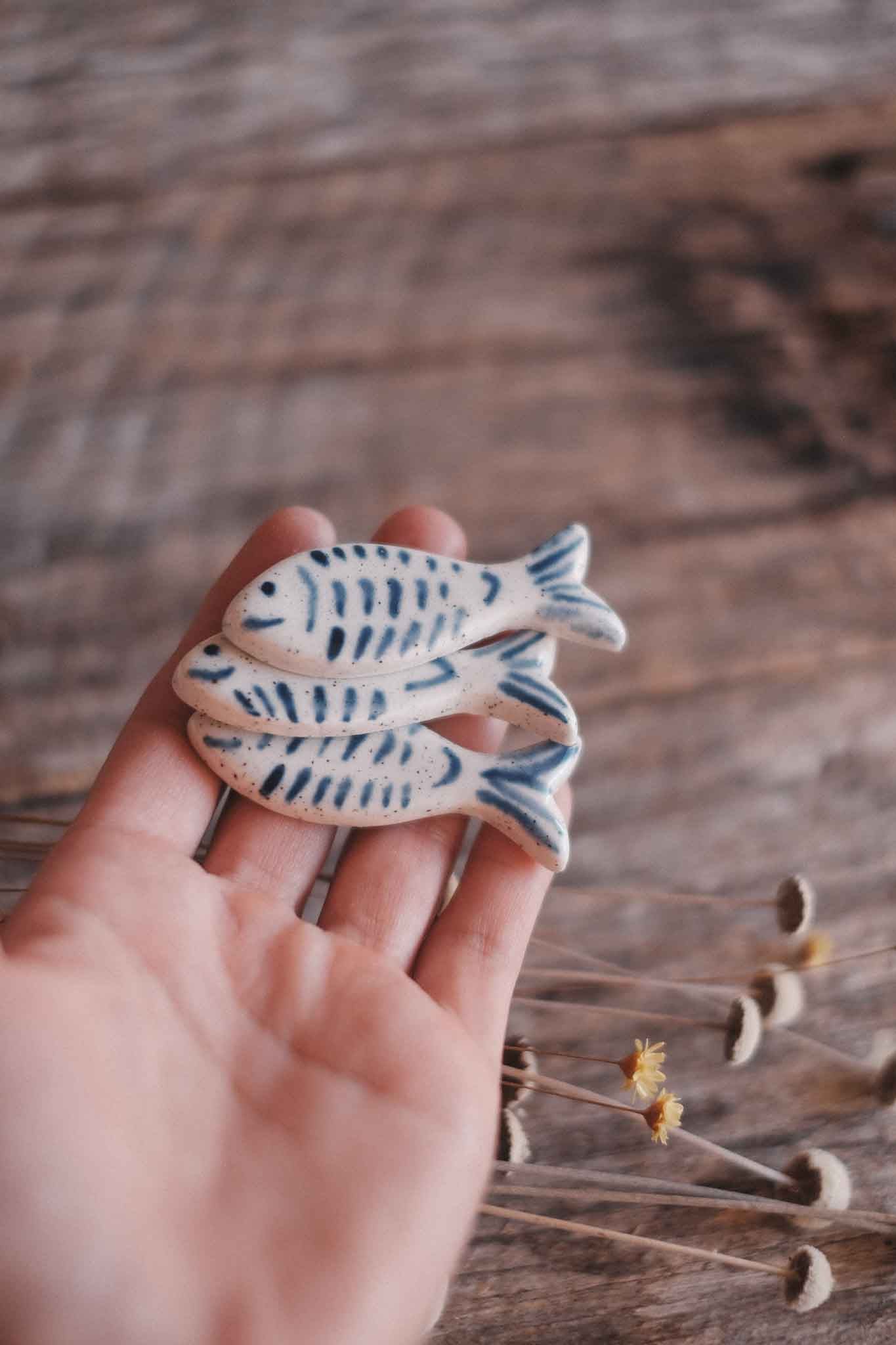 Fish | Handmade Ceramic Fridge Magnets Set of 3